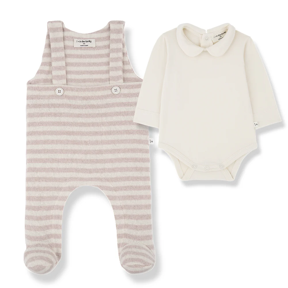 1+ in the Family Francois Overall & Onesie - Nude