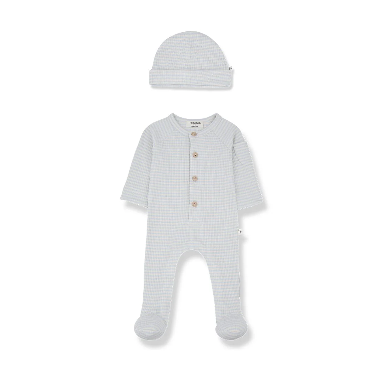 1+ in the Family Guim Footie & hat - Misty-Blue