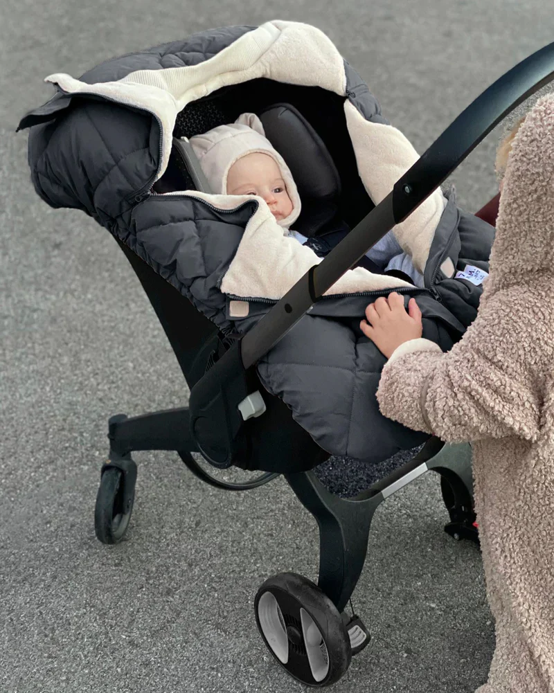 7AM Car Seat Cocoon - Benji Sherpa - Smokey - Image 3
