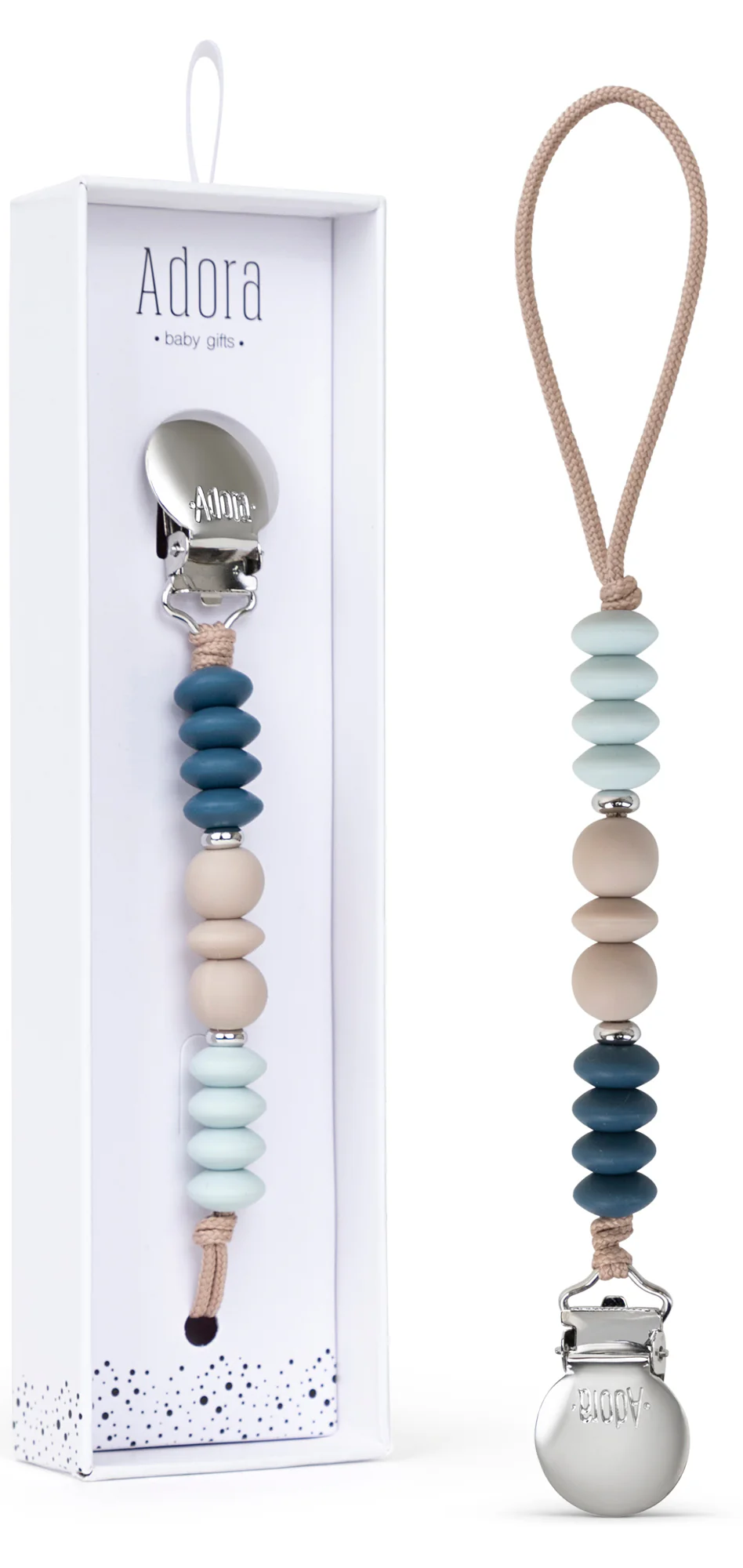 Adora Denim Trio Pacifier Clip