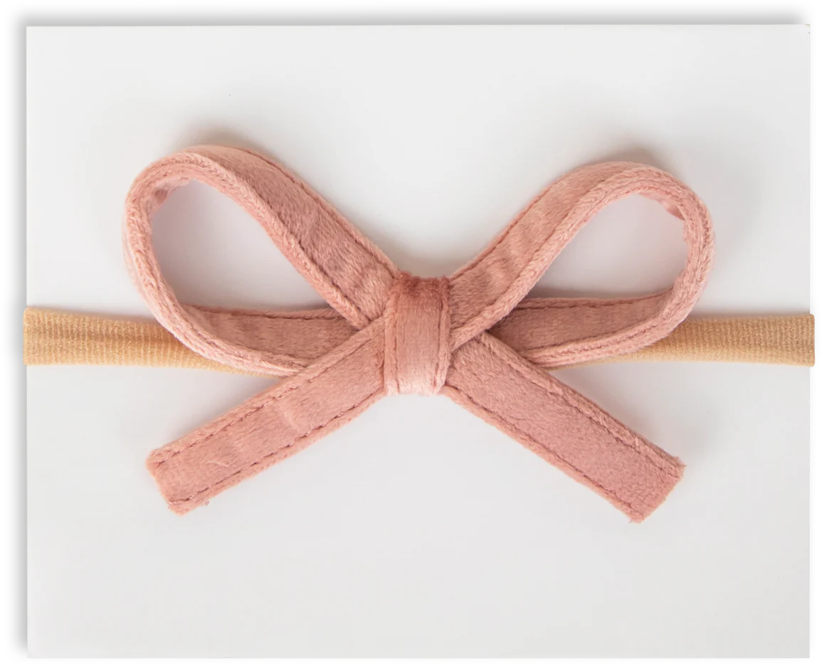Adora Dusty Pink Velvet Bow Headband