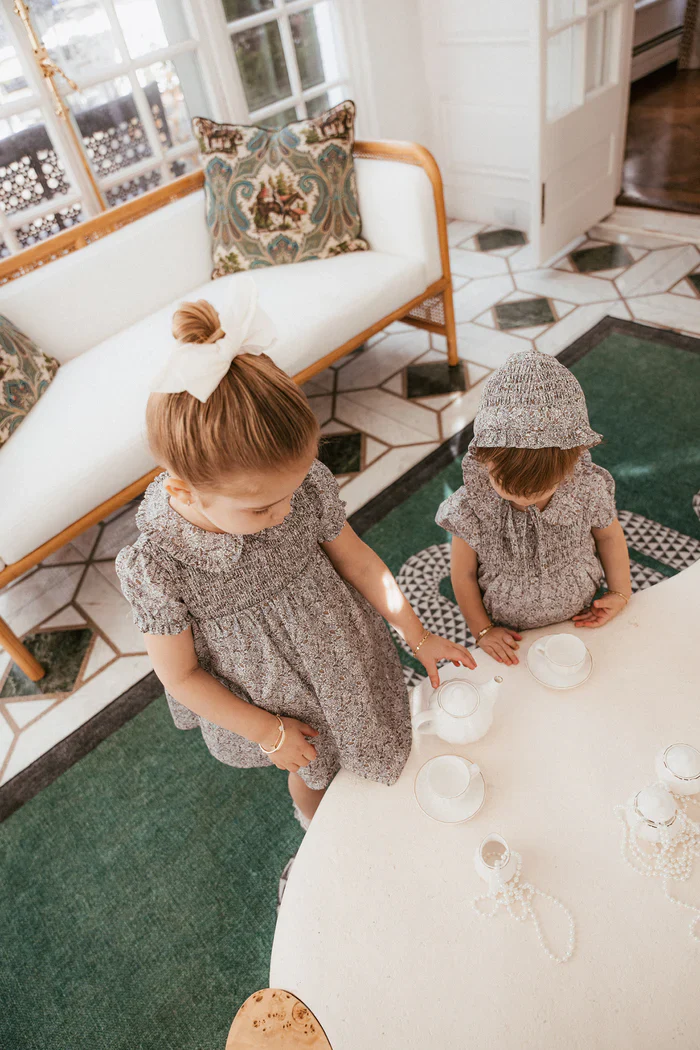 Apparelel Whitmore Romper And Bonnet - Lilac Floral - Image 3