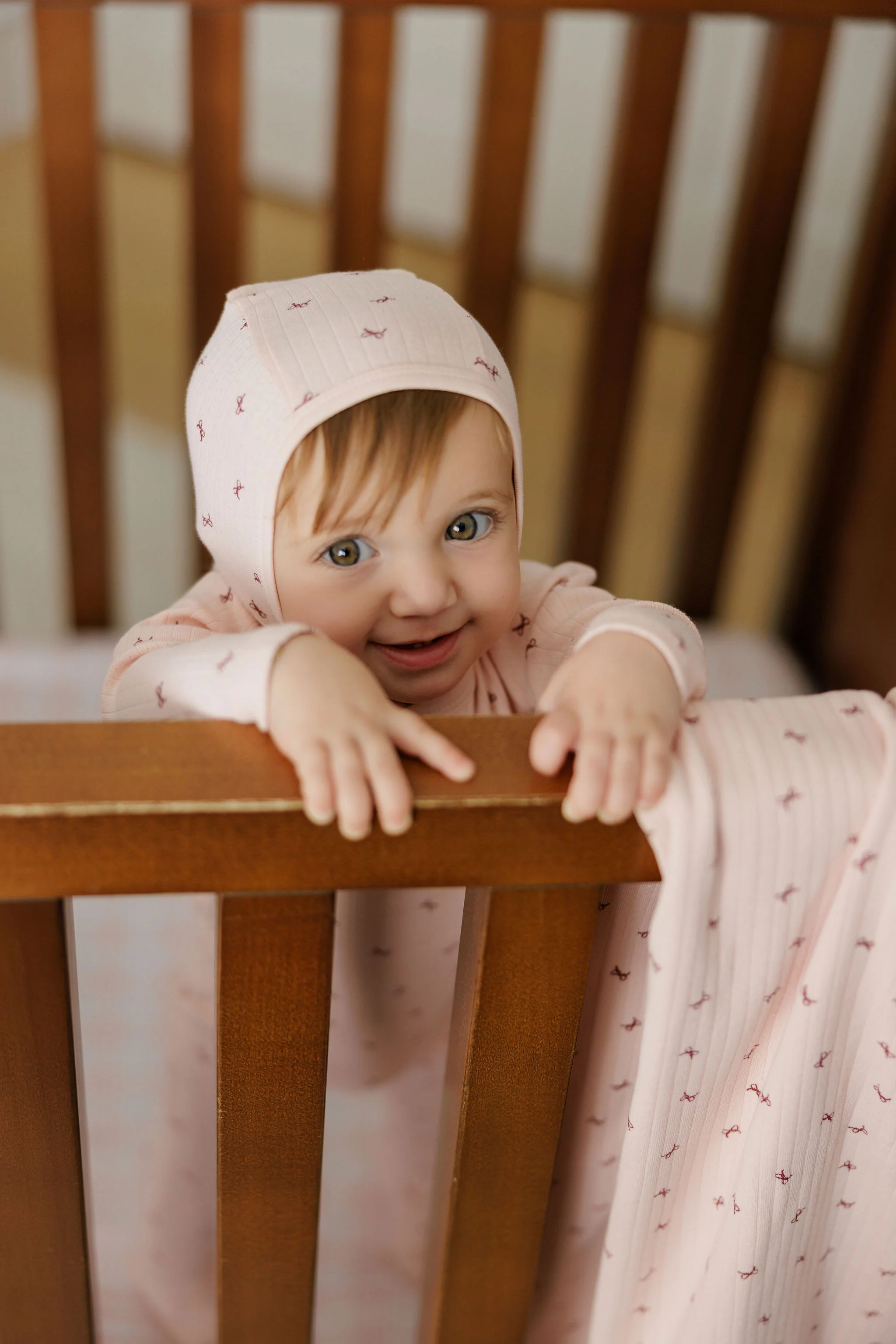 Aurora Bow Pattern Collection Layette Set - Pink - Image 2