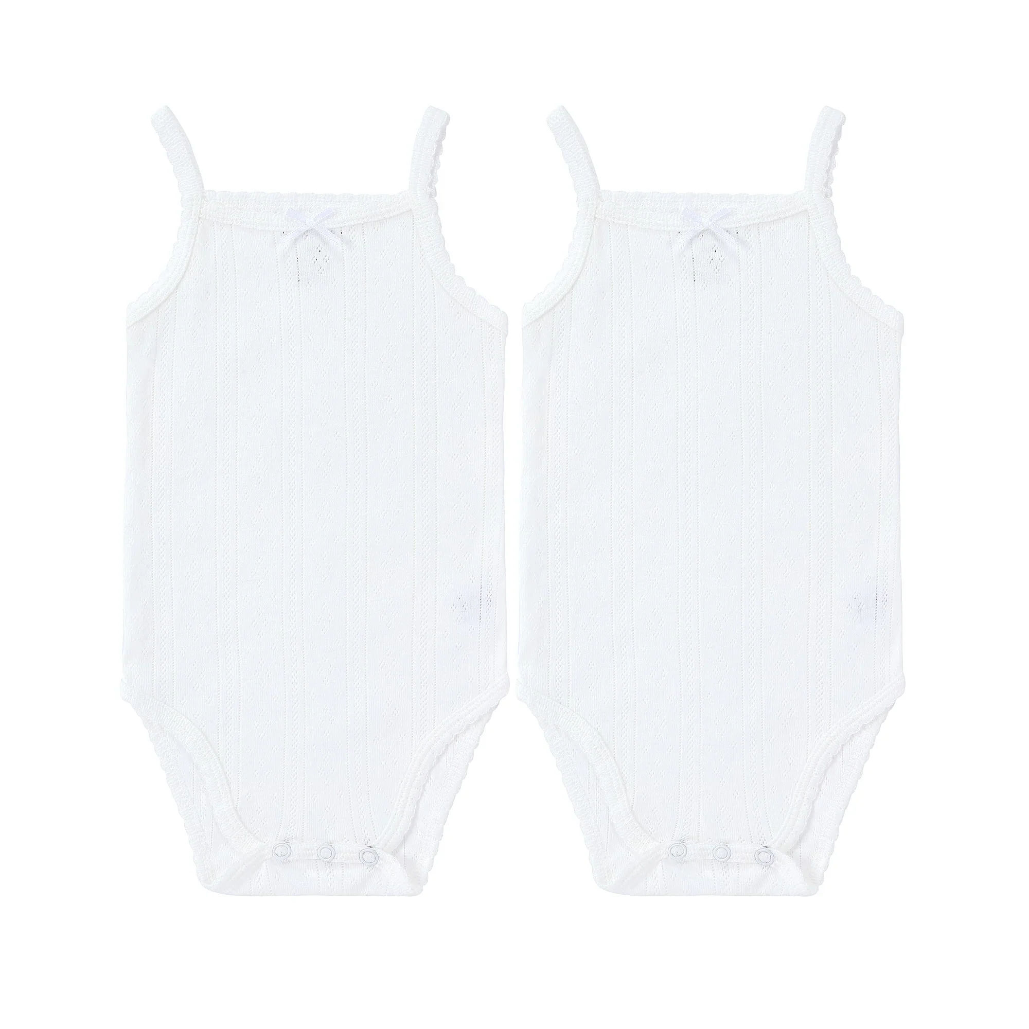 Petit Clair Pointelle 2 Pack Onesie With Bow