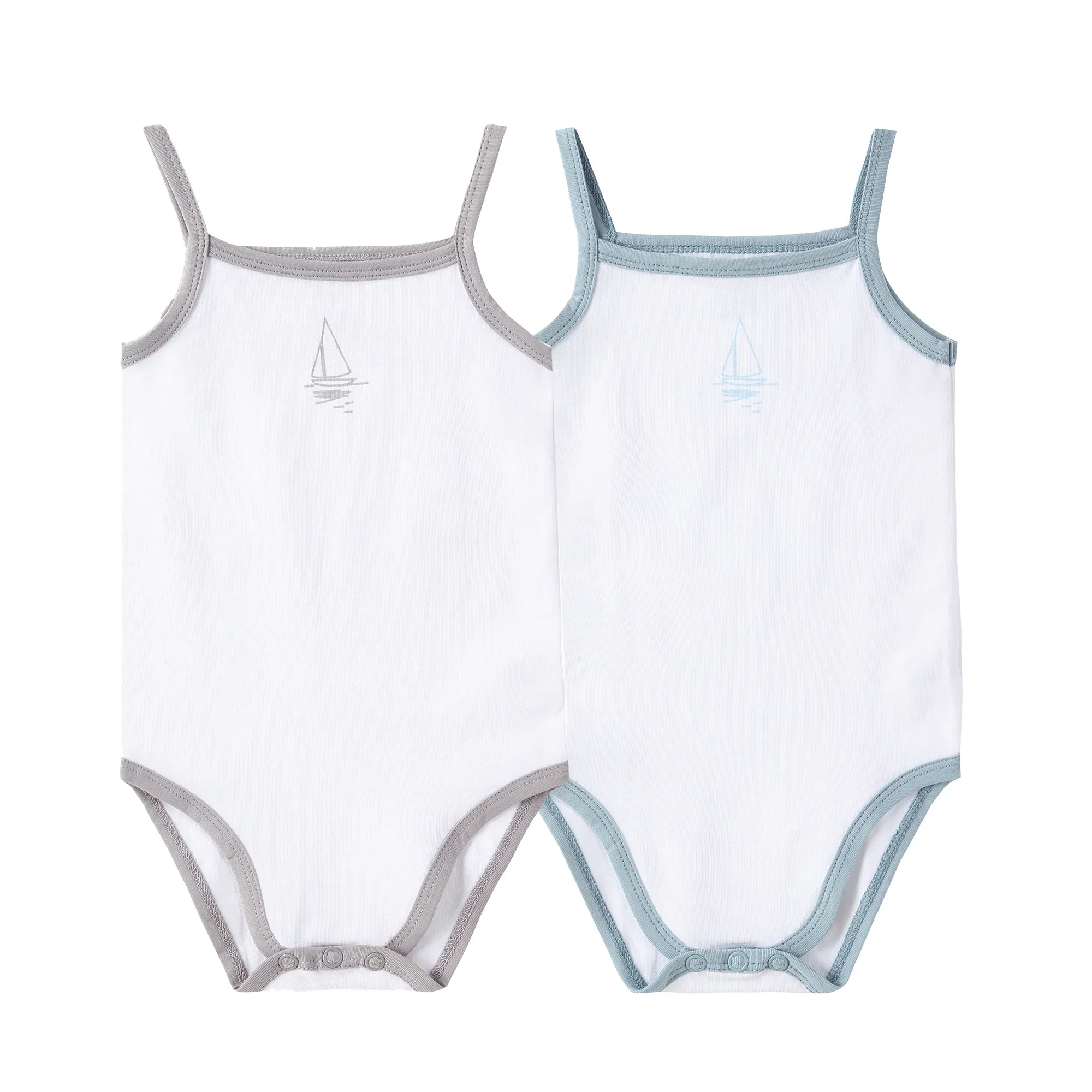 Petit Clair Two Pack Onesie (Boat Print)