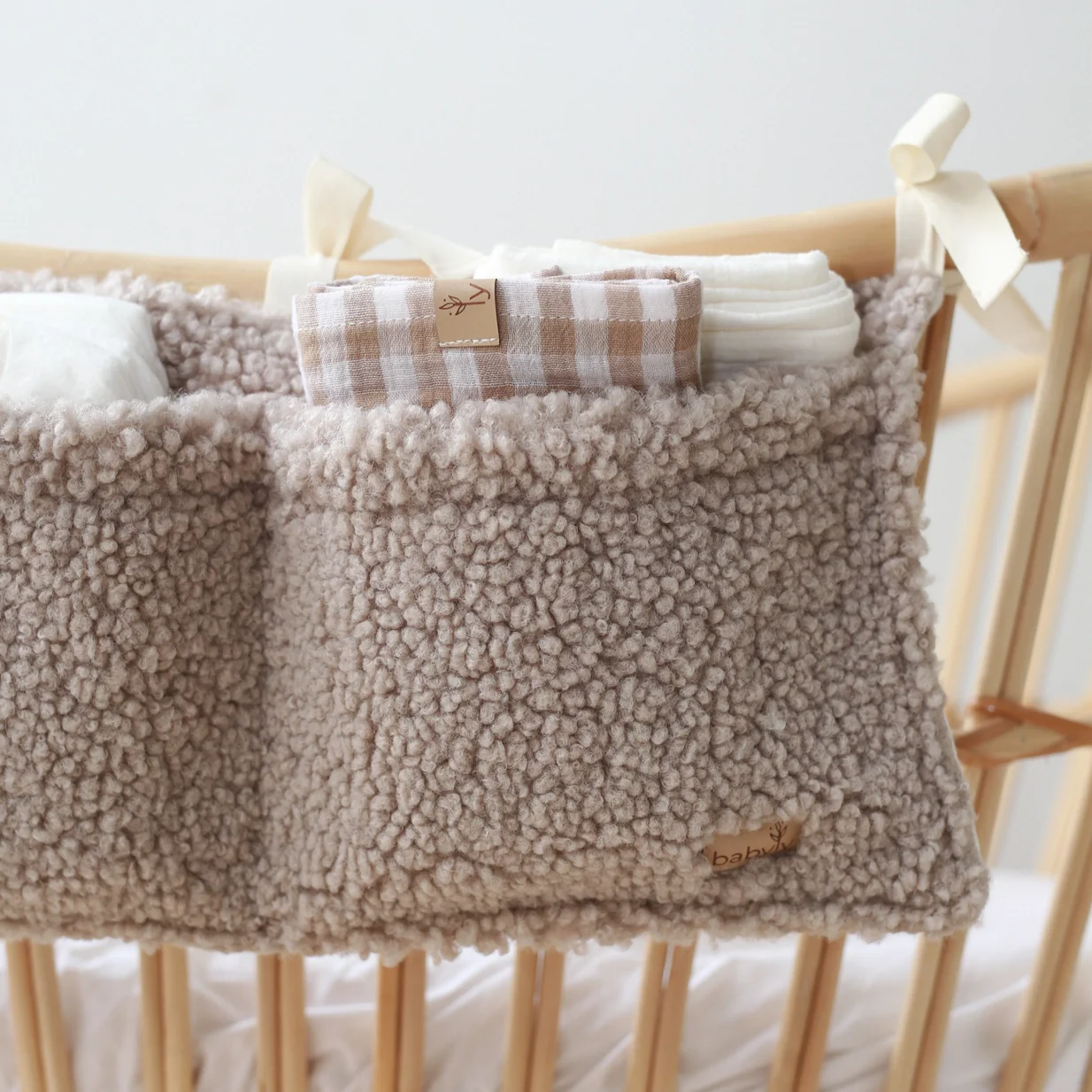 Babyly Baby Crib Organizer - Taupe - Image 2