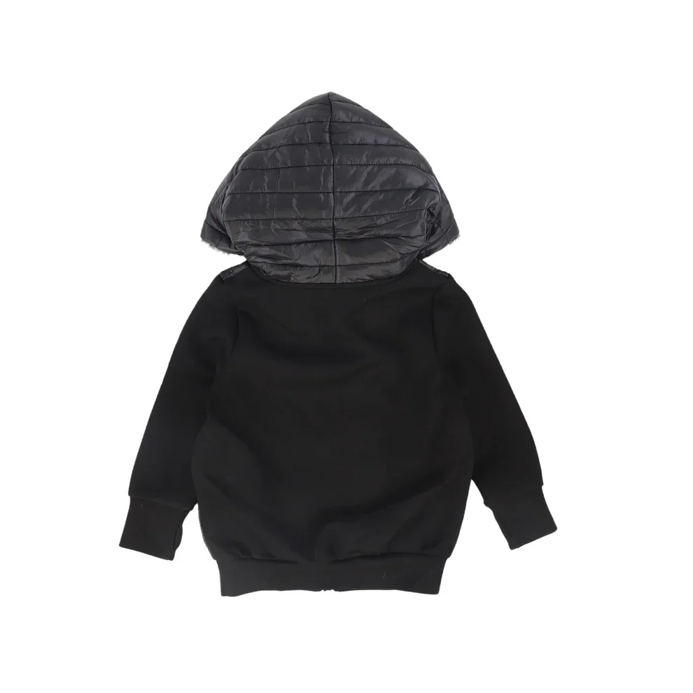 Bace Collection Quilted Sweatshirt Jacket - Black - Image 2