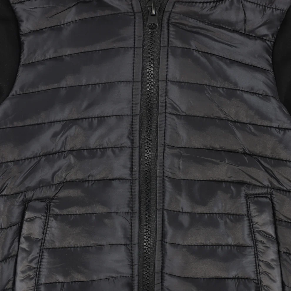 Bace Collection Quilted Sweatshirt Jacket - Black - Image 3