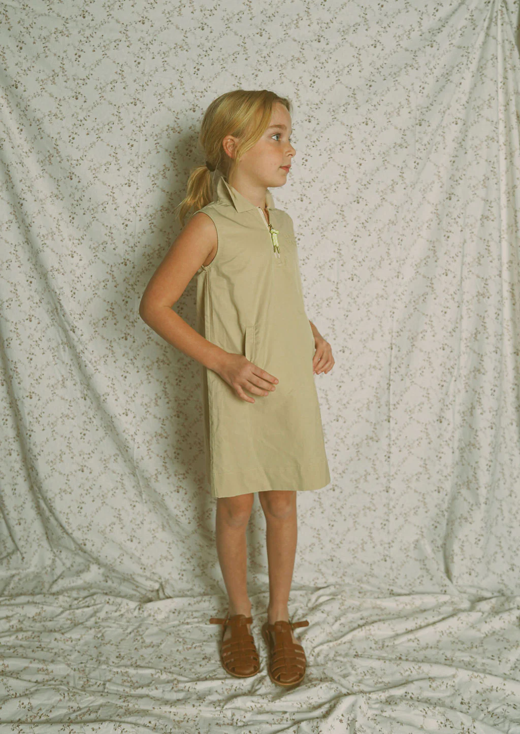 Bace Rope Zipper Collared Jumper - Tan - Image 3