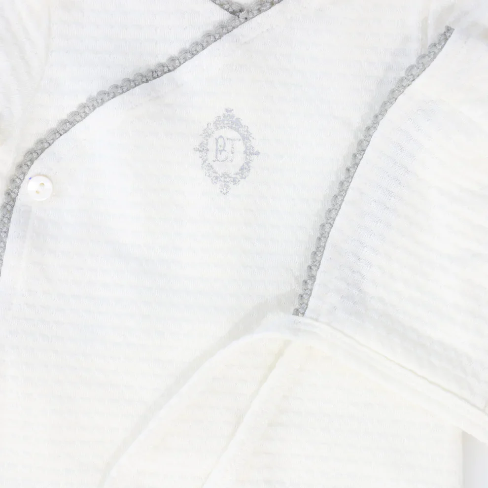 Bebe Jolee Medallion Wrap Footie And Hat - White/Blue - Image 2