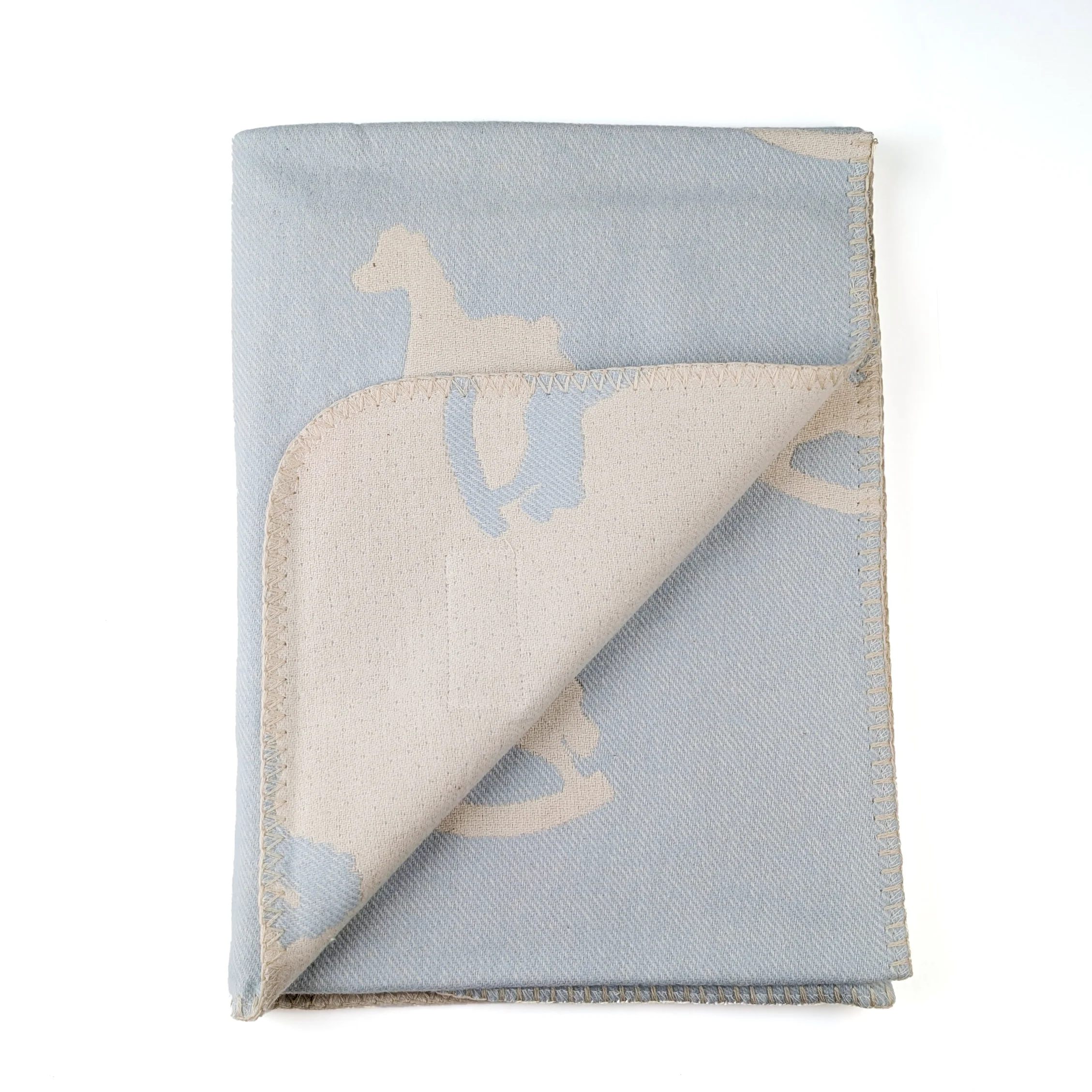 Bebe Organic Cuddle Horse Blanket - Faded Blue