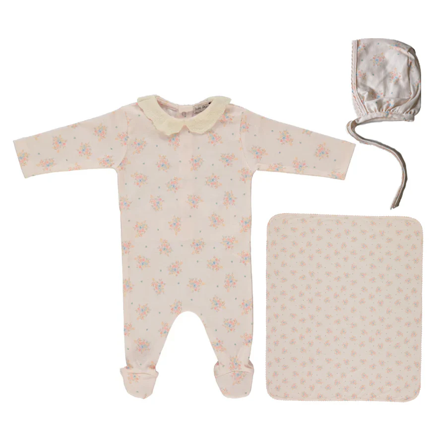 Bebe Organic Marie Collar 3PC Set - Summer Bouquet