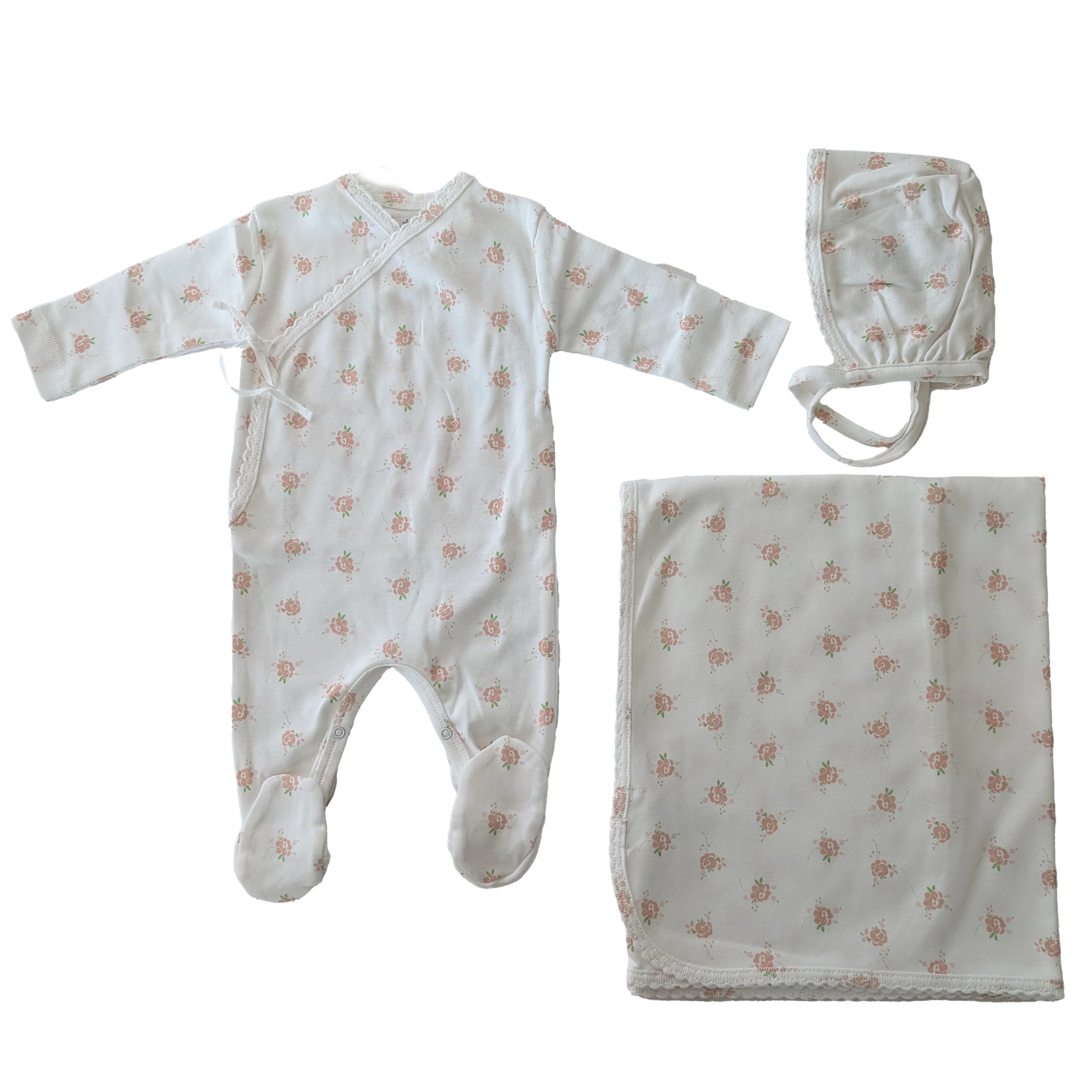 Bebe Organic Rosie Wrap 3PC Set - Mauve Pink