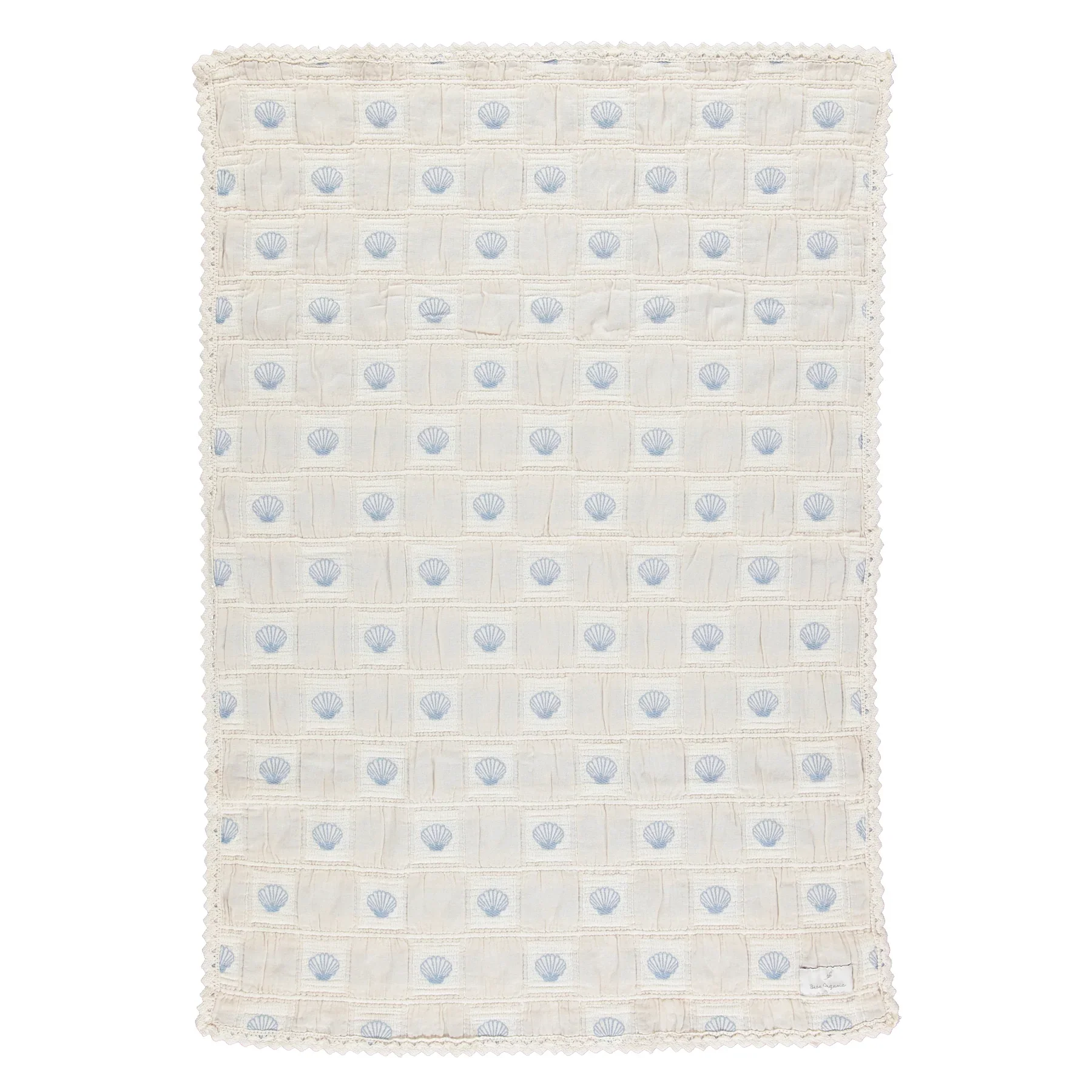 Bebe Organic Shell Blanket - Blue Shell Patchwork - Image 2