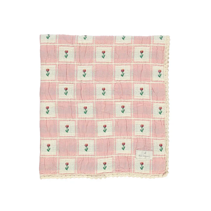 Bebe Organic Tulip Patchwork Blanket - Mauve
