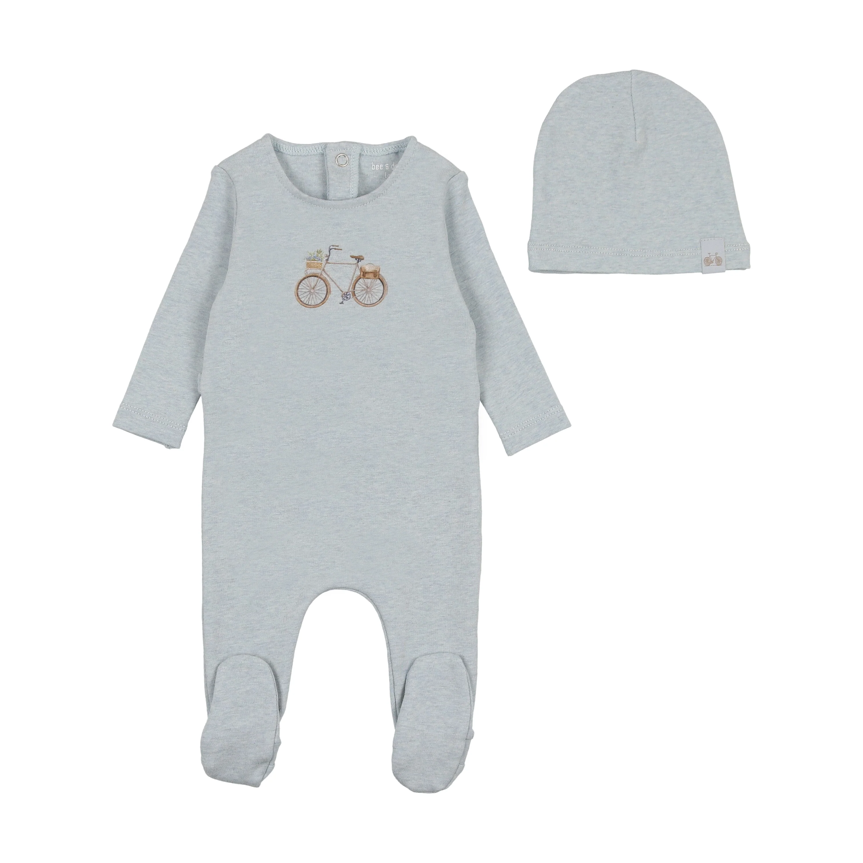 Bee And Dee Vintage Image Footie & Beanie - Feather