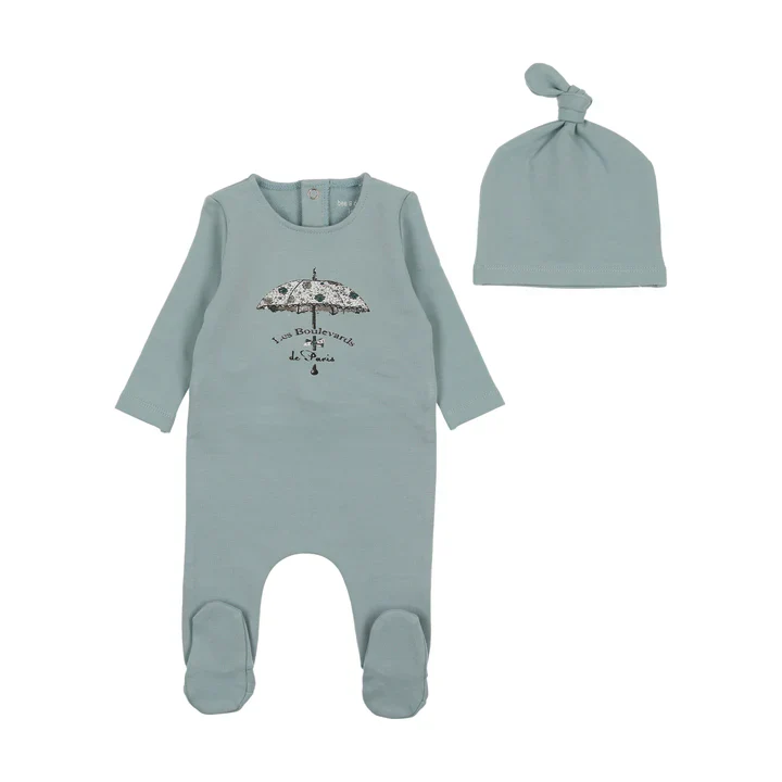 Bee & Dee Antique Umbrella Footie with Beanie - Blue Stone