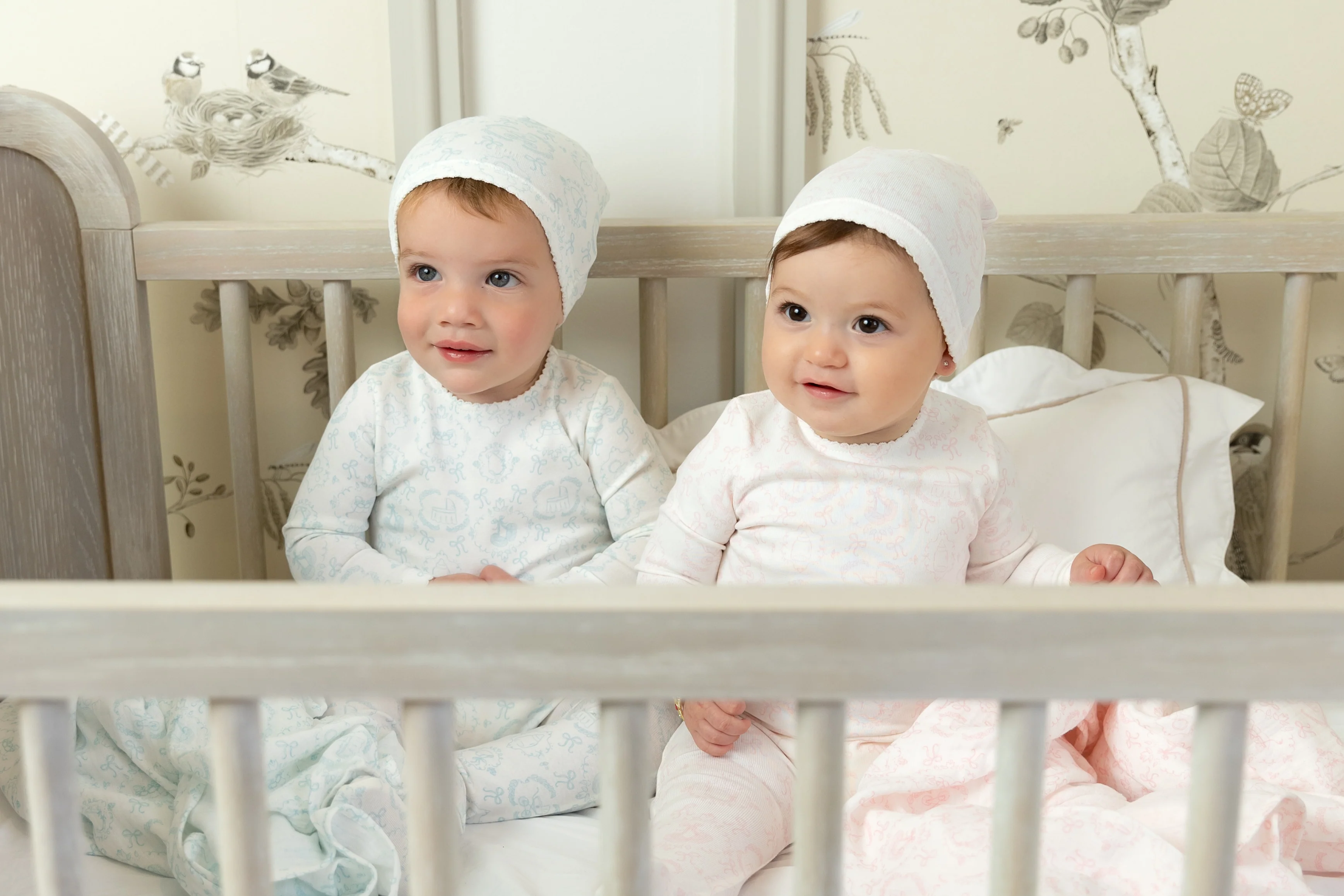 Bee & Dee Babyland Toile Footie And Beanie - Ivory Girls - Image 2