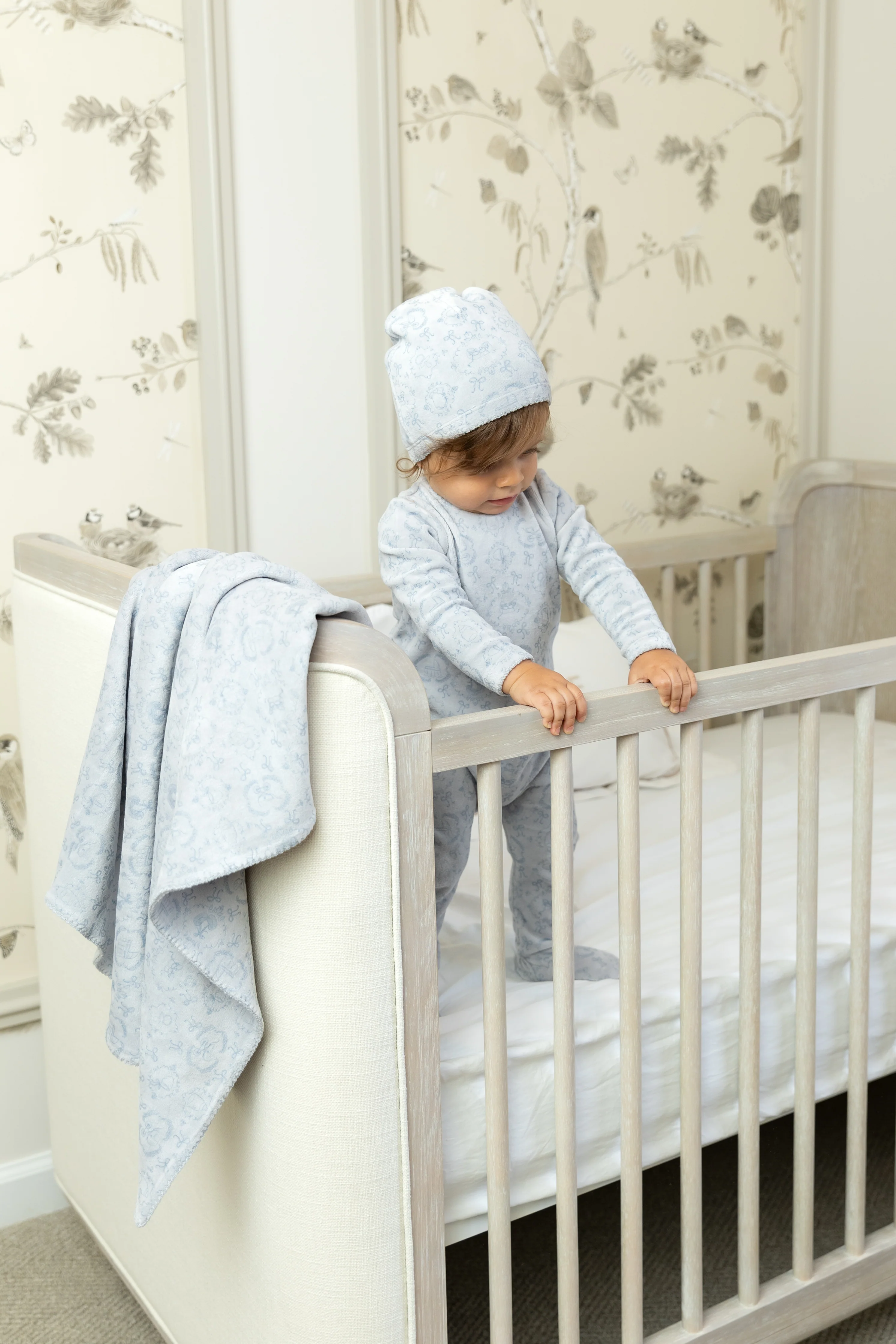 Bee & Dee Babyland Toile Layette Set - Blue Cloud - Image 2