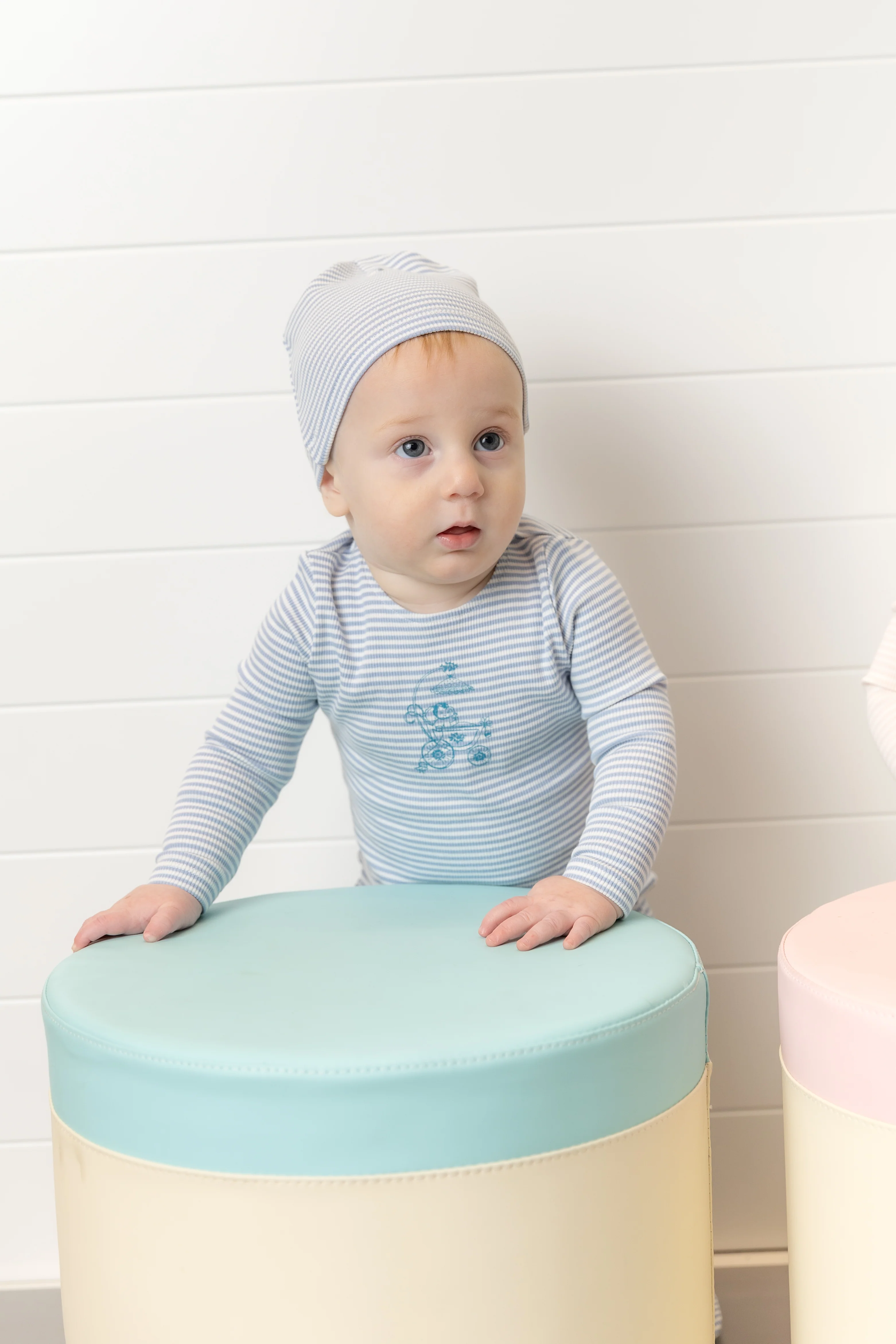 Bee & Dee Carriage Sketch Layette Set - Crisp Blue - Image 2