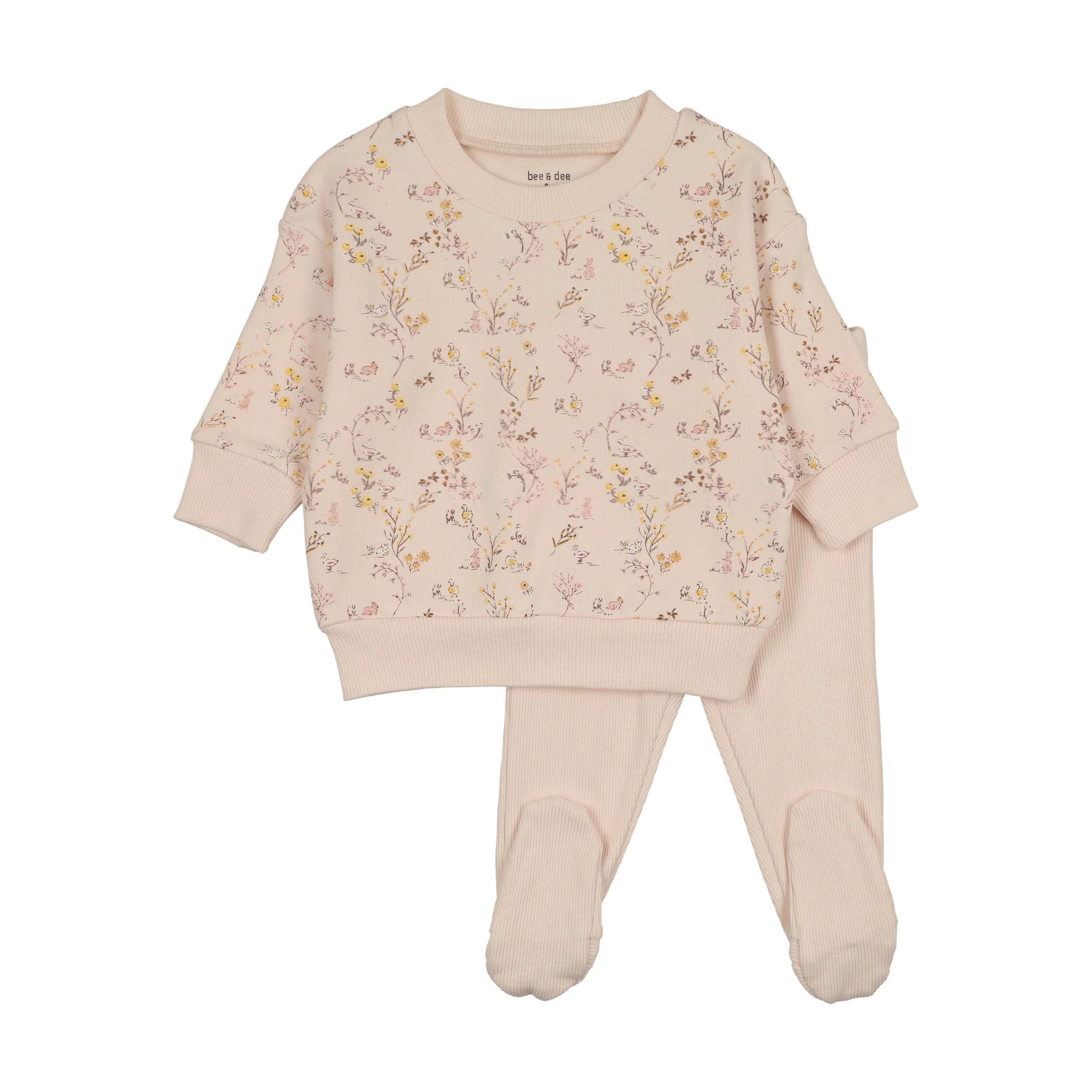 Bee & Dee Countryside Quaint Two Piece Set - Girls Print OPEN FEET