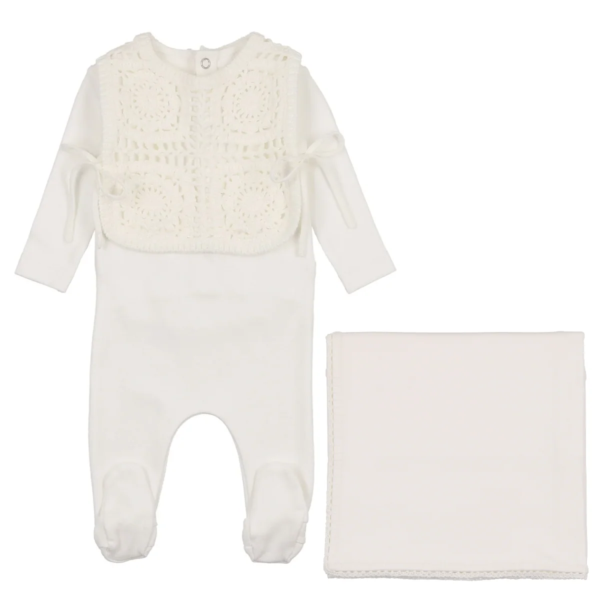 Bee & Dee Crochet Pullover Vest 3PC Set - White