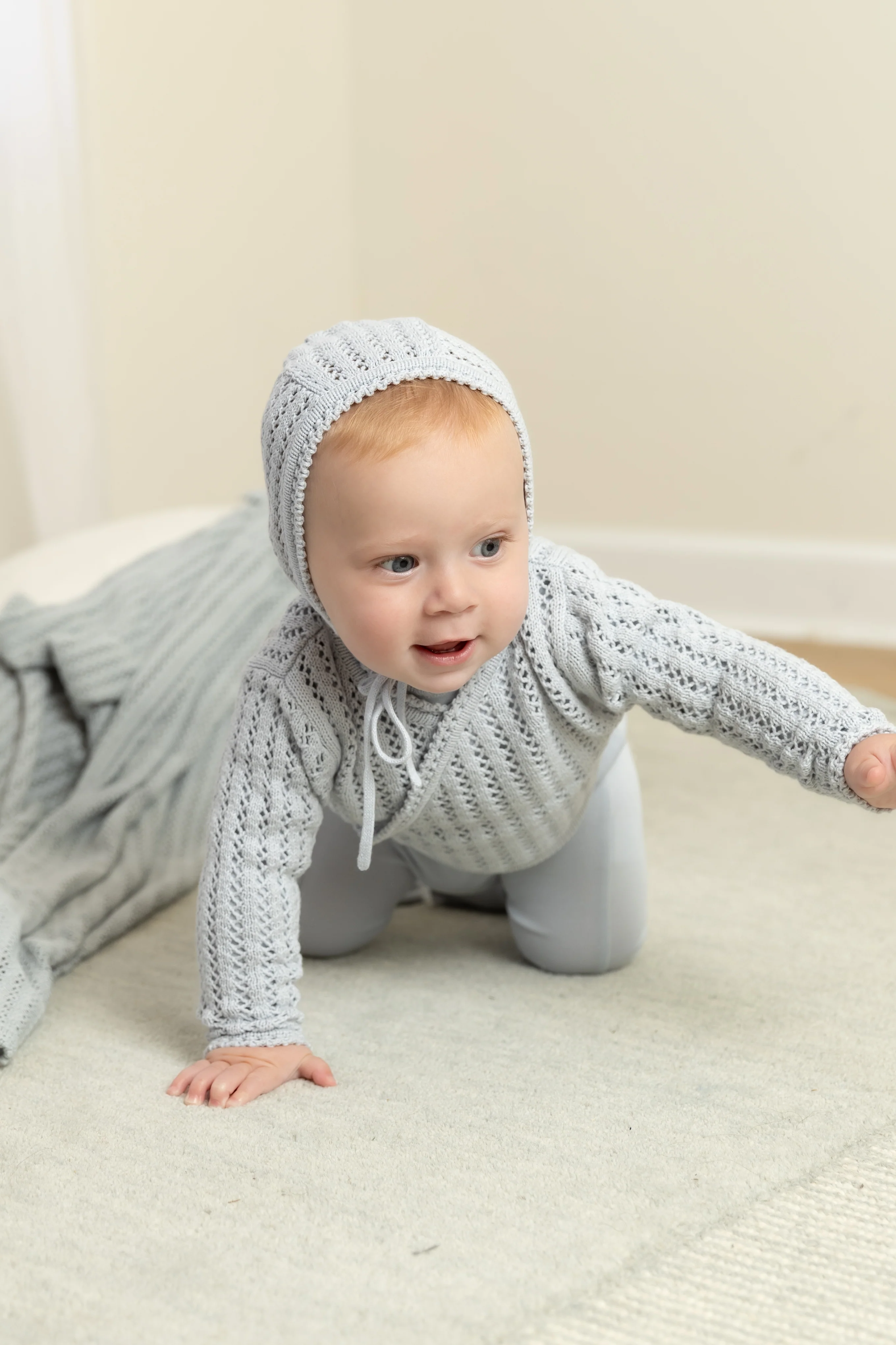 Bee & Dee Dainty Sweater Outfit And Bonnet - London Fog - Image 3