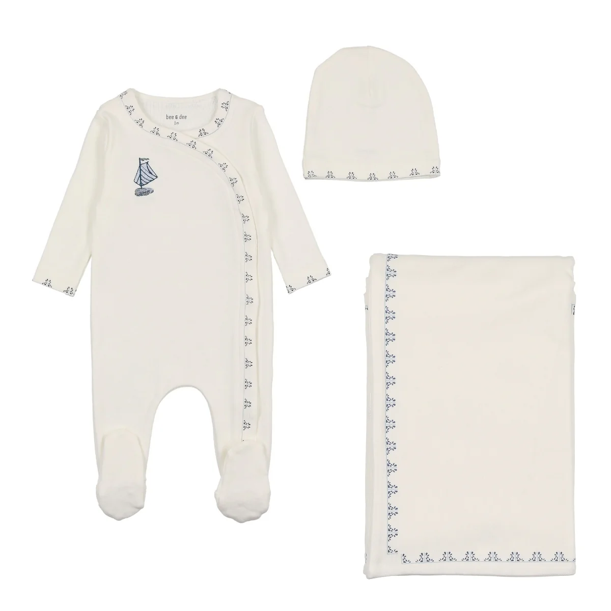 Bee & Dee Dutch Baby Boy 3PC Set - Chalk White