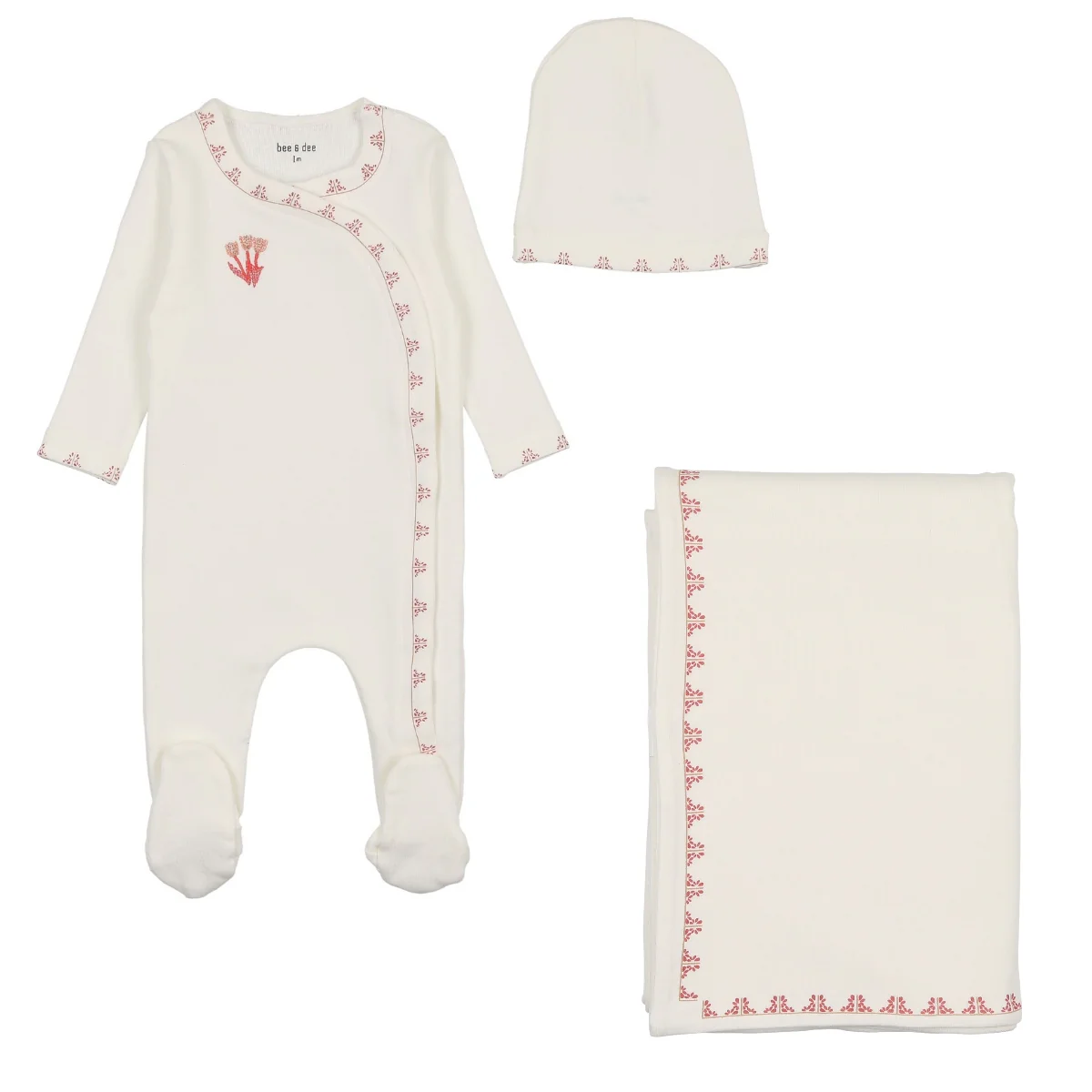 Bee & Dee Dutch Baby Girl 3PC Set - Chalk White