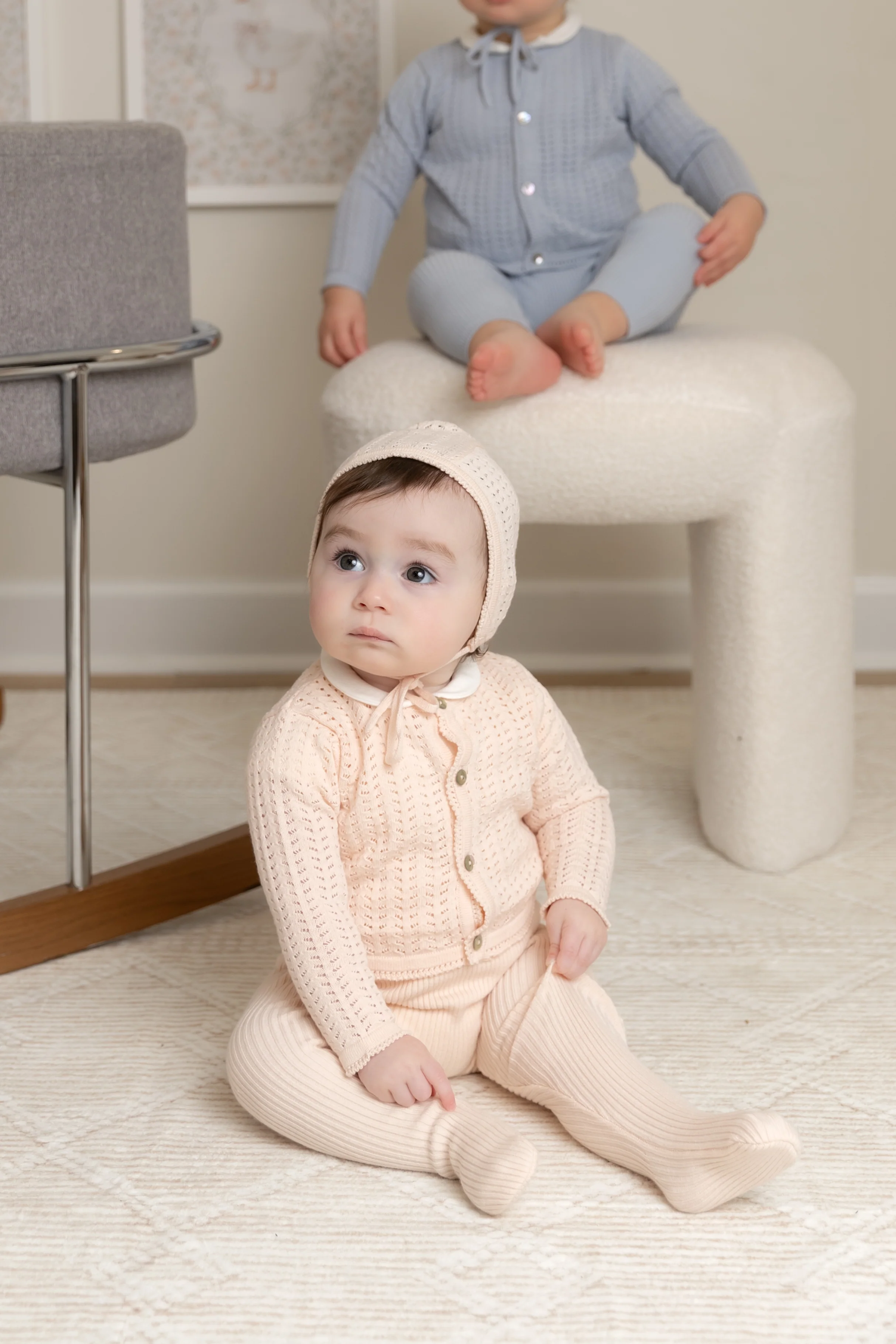 Bee & Dee Knit Ensemble - Pearly Pink (big sizes open feet) - Image 2