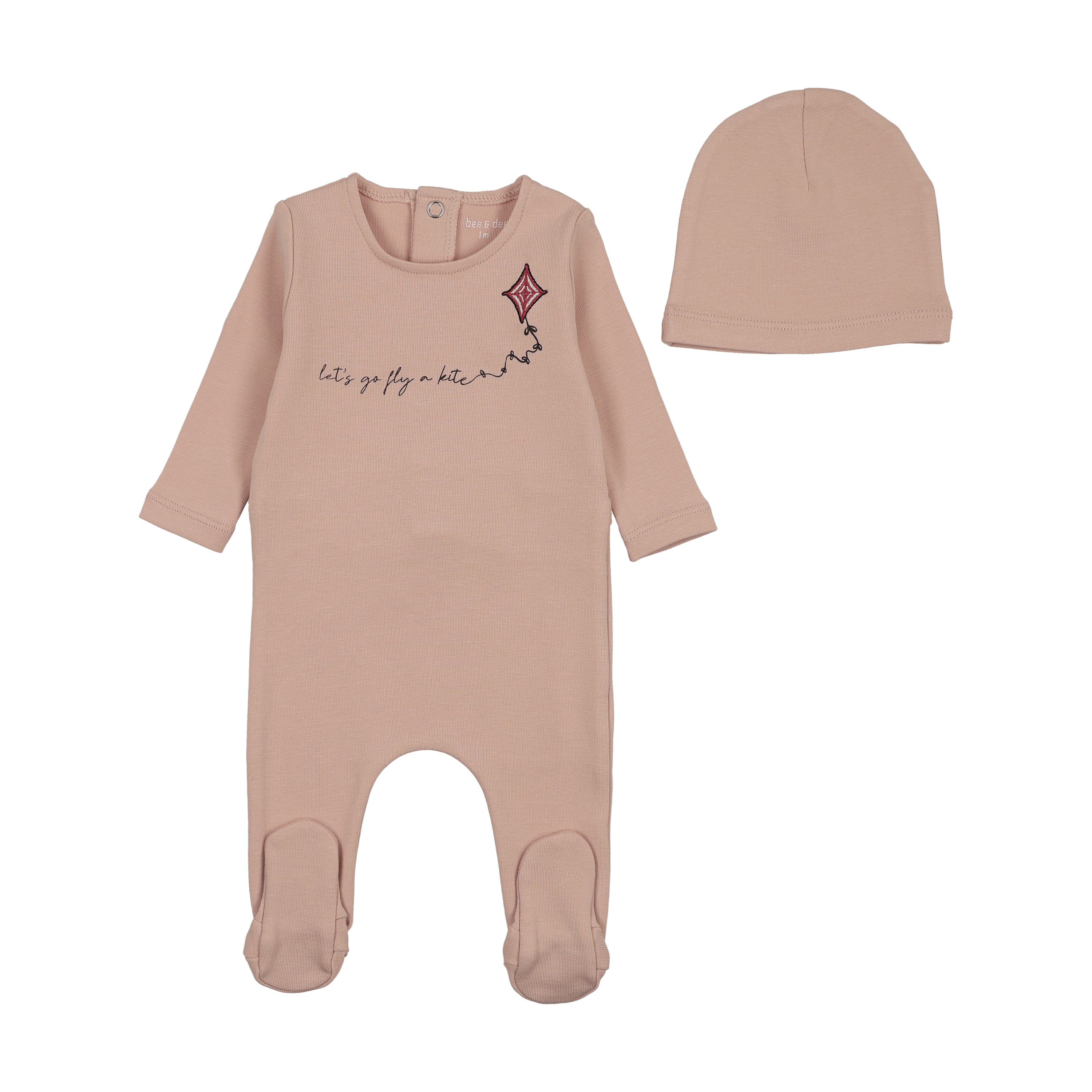Bee & Dee Let's Go Footie And Beanie - Rose