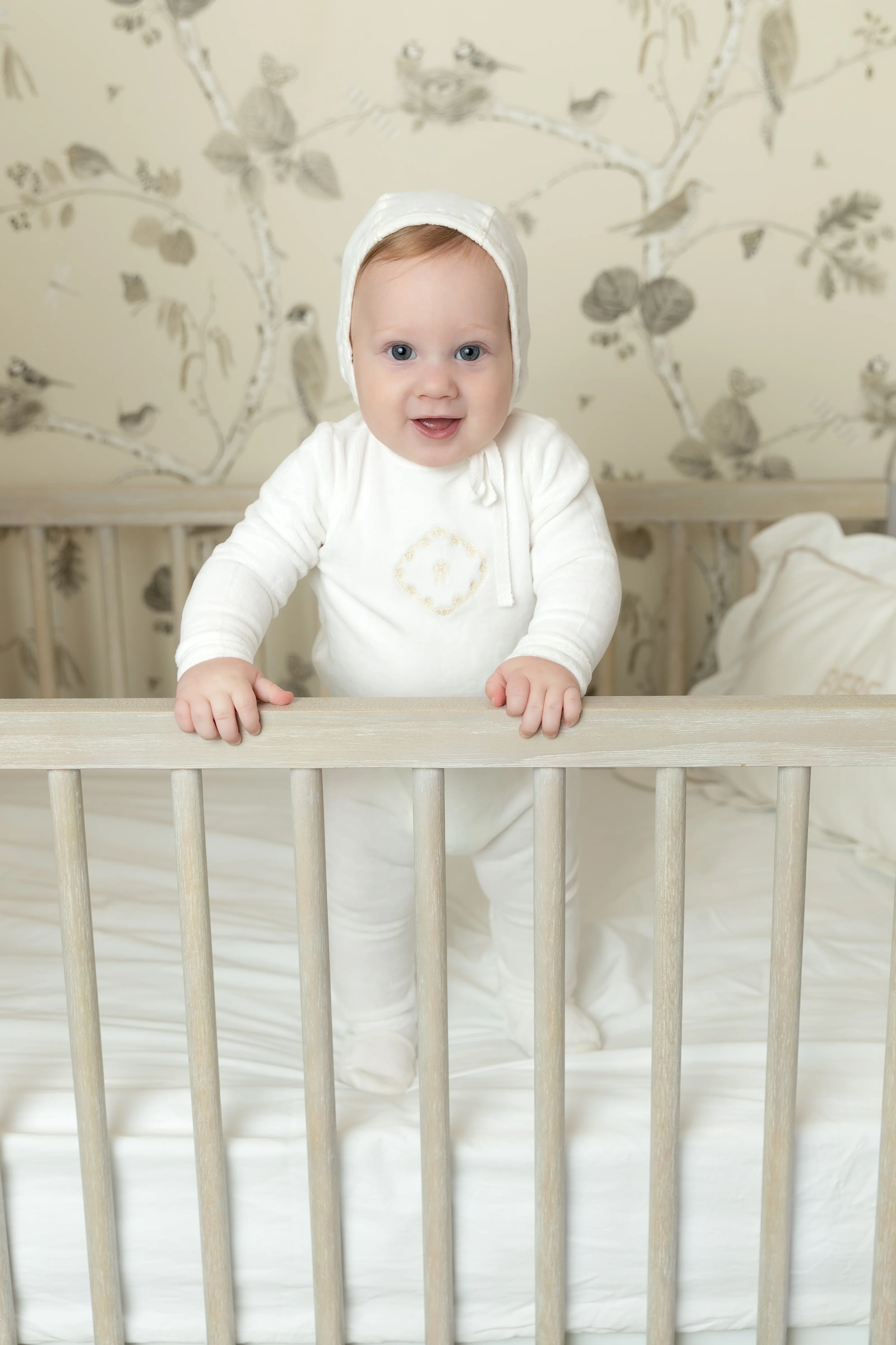 Bee & Dee Lovely Loops Velour Layette Set - Chalk White Boys - Image 2