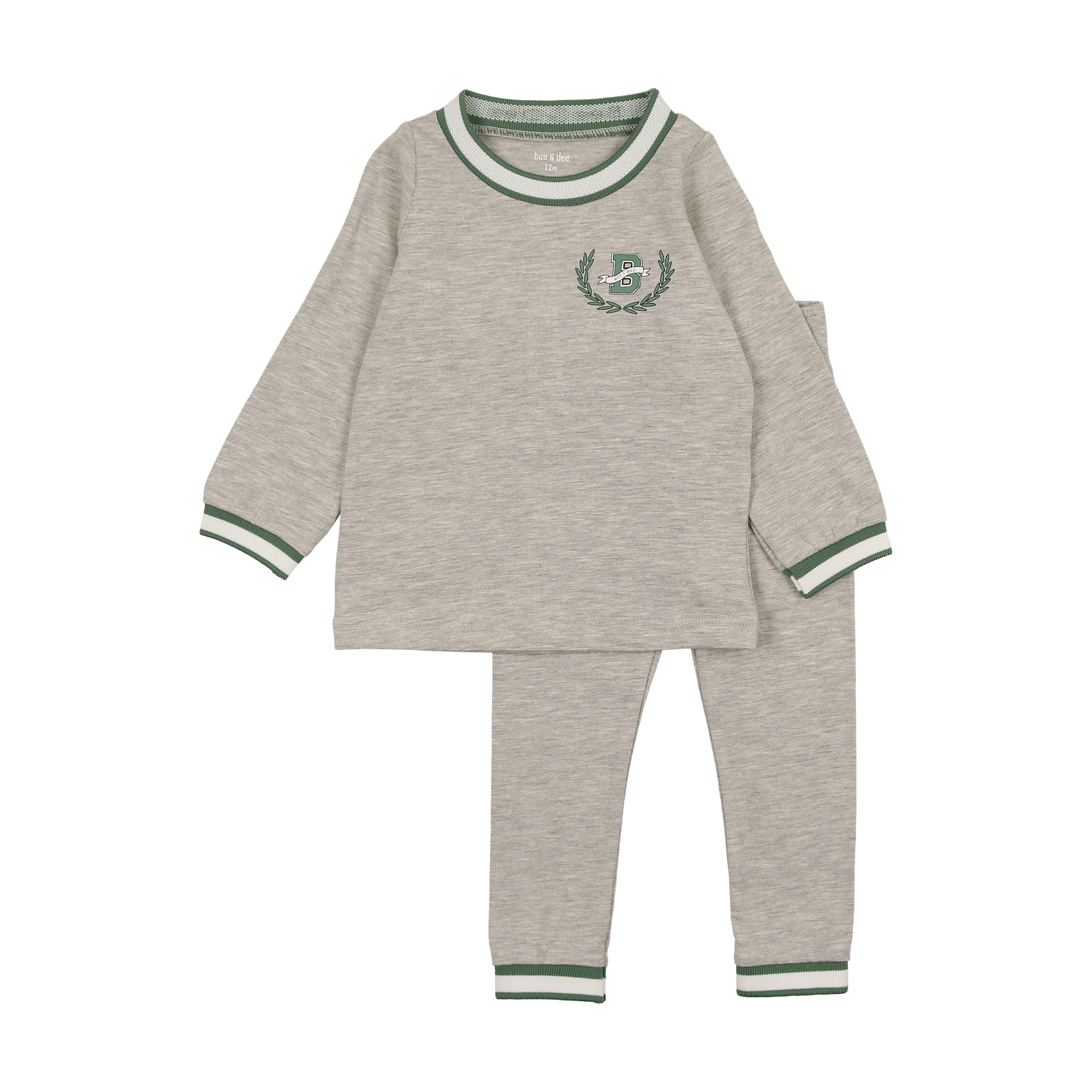 Bee & Dee Modal Varsity Loungewear - Thunder