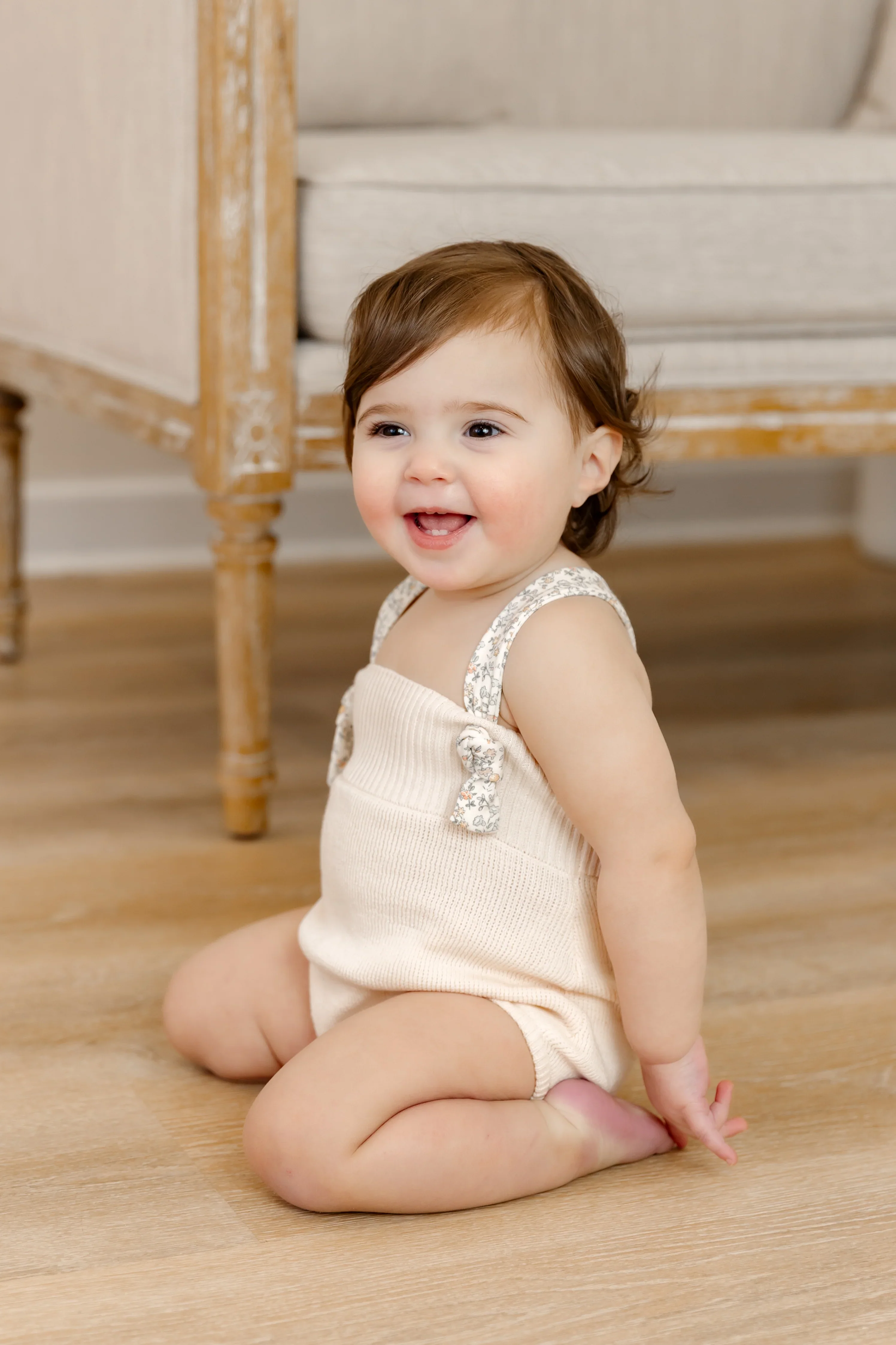 Bee & Dee Organic Ditsy Romper - Champagne Pink - Image 4