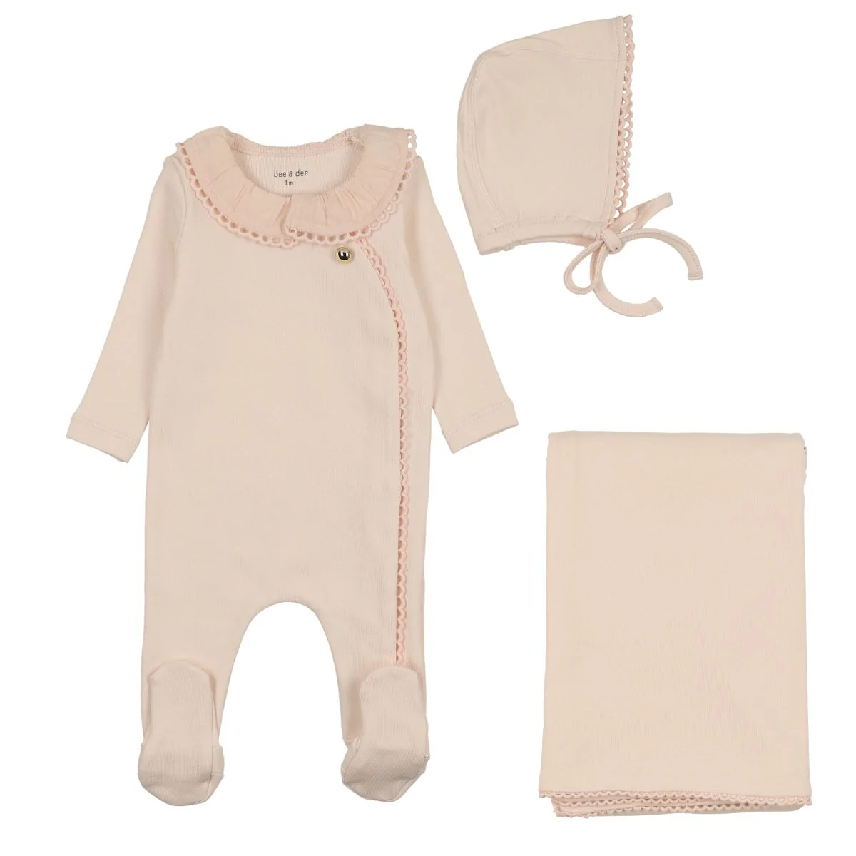 Bee & Dee Pleated Collar Layette Set - Pinkalicious