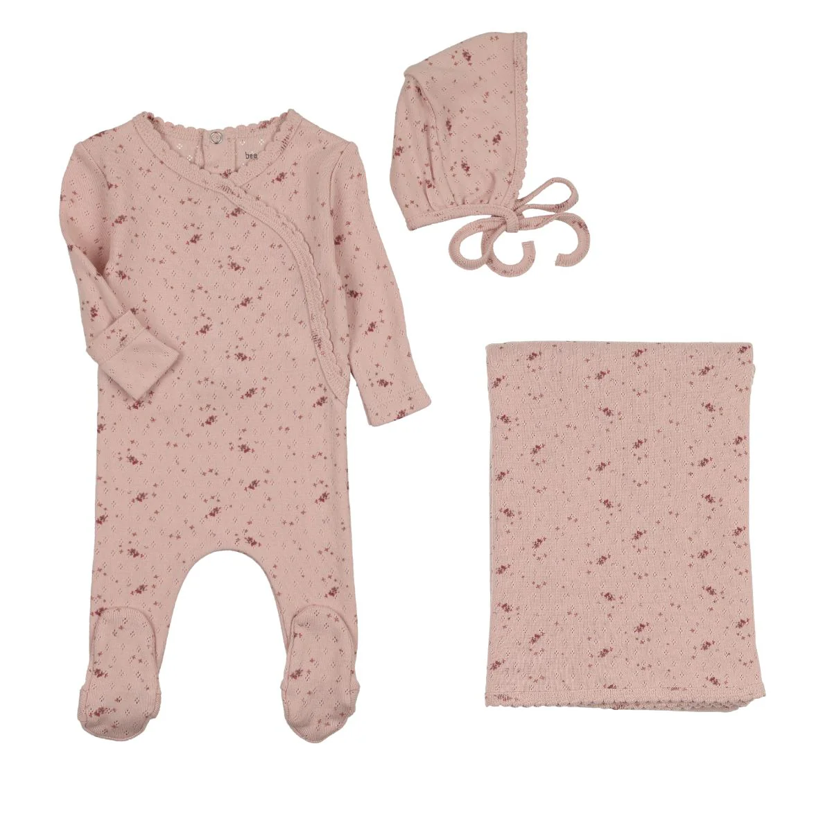 Bee & Dee Pointelle Pretty Petals Layette Set - Pearly Pink