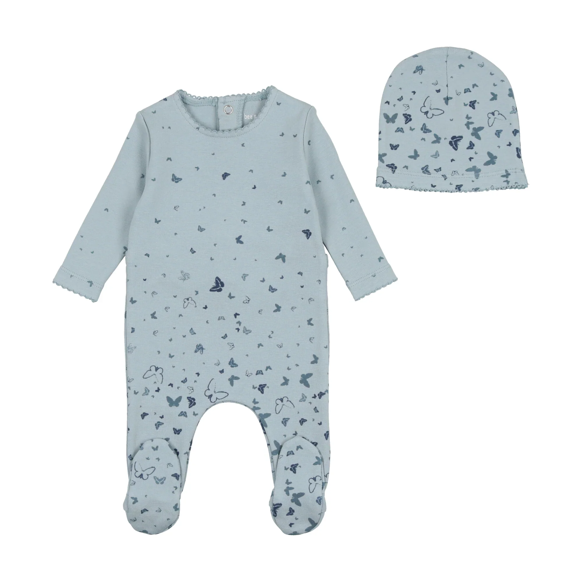 Bee & Dee Scattered Print Footie/Beanie - Dark Base - Boys