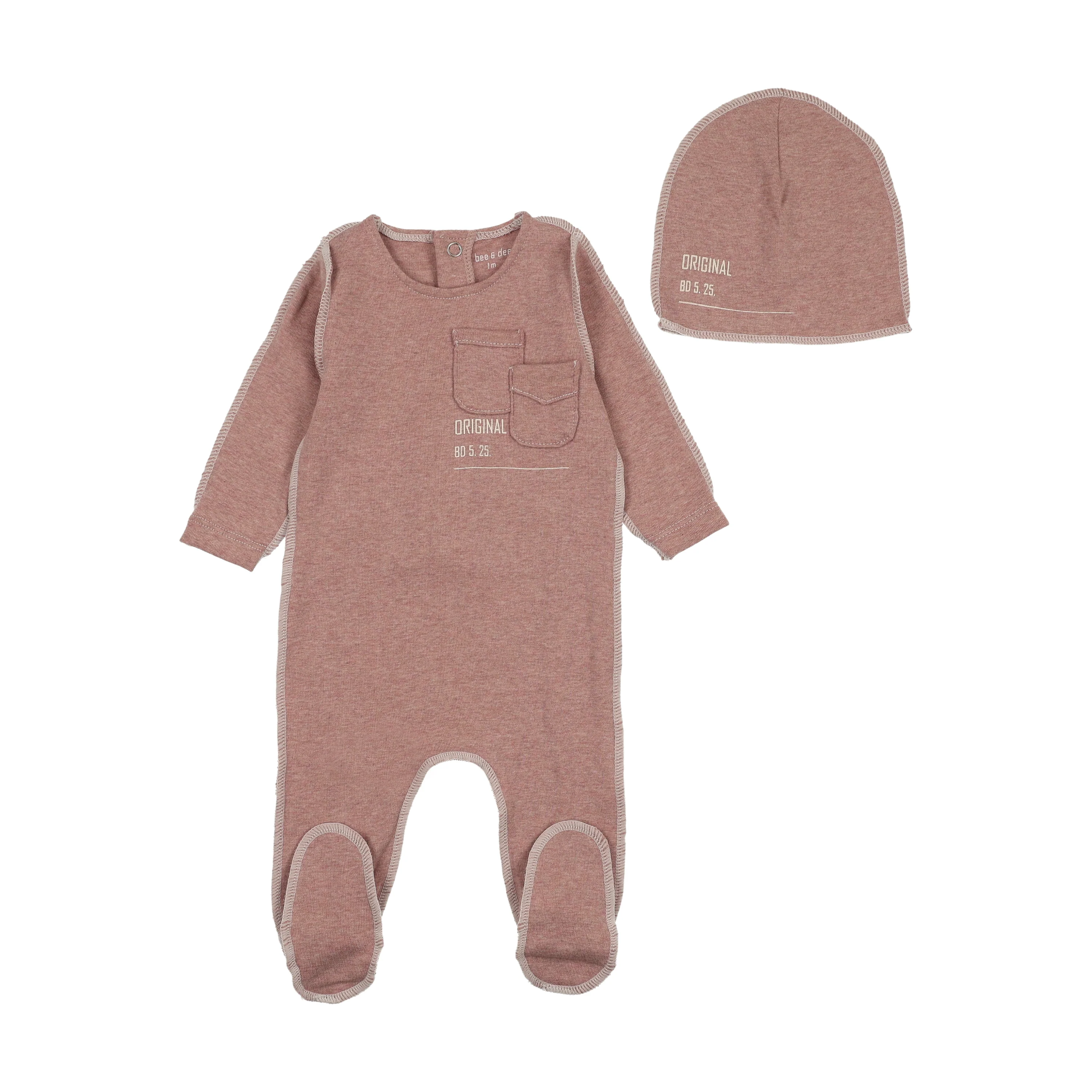 Bee & Dee Sewing Pattern Footie And Beanie - Tea Rose