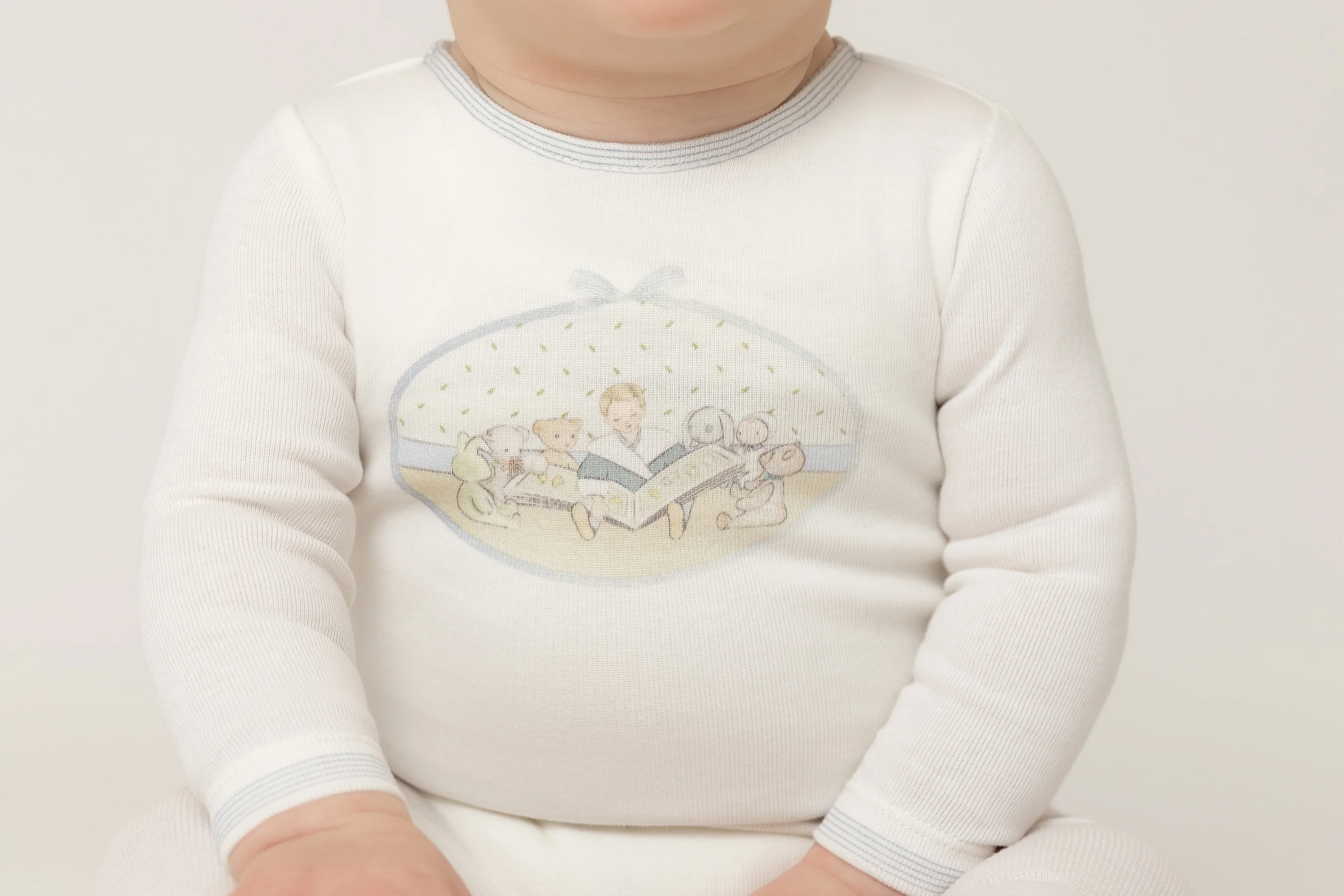 Bee & Dee Storytime Series Footie And Beanie - Chalk White Boys - Image 3