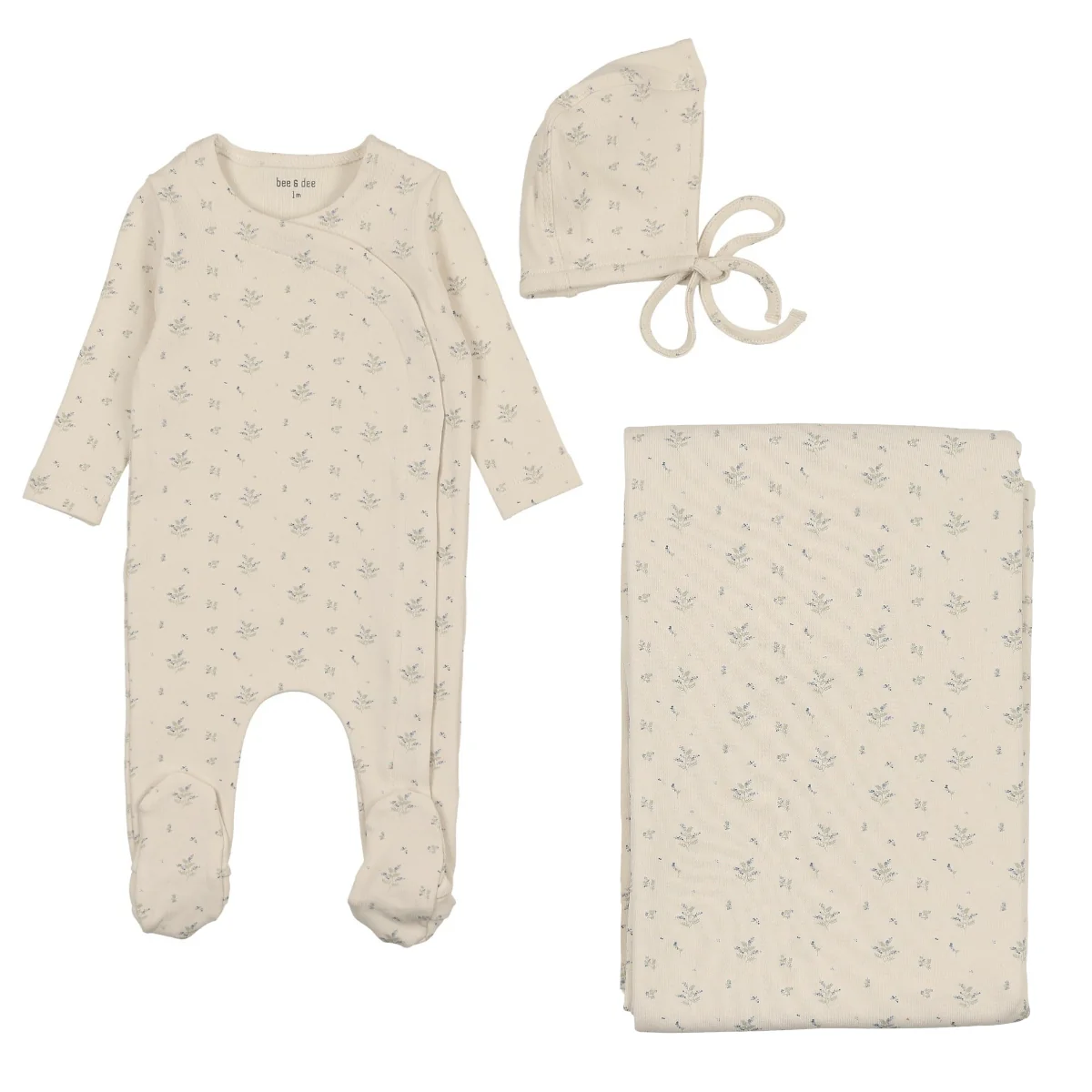 Bee & Dee Sweet Blossoms Boys 3PC Set - Shadow White
