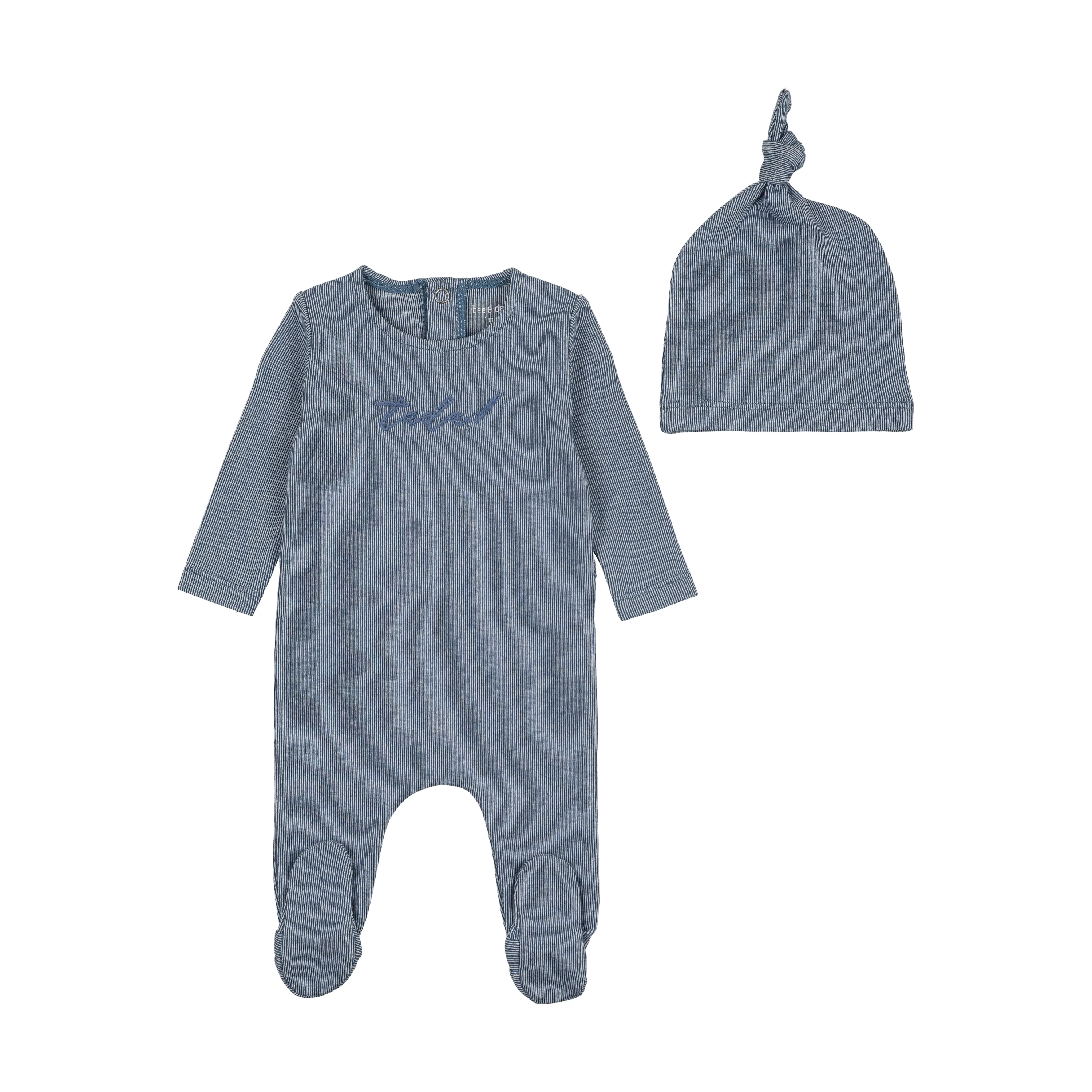 Bee & Dee Tada! Footie And Beanie - Sailor Blue