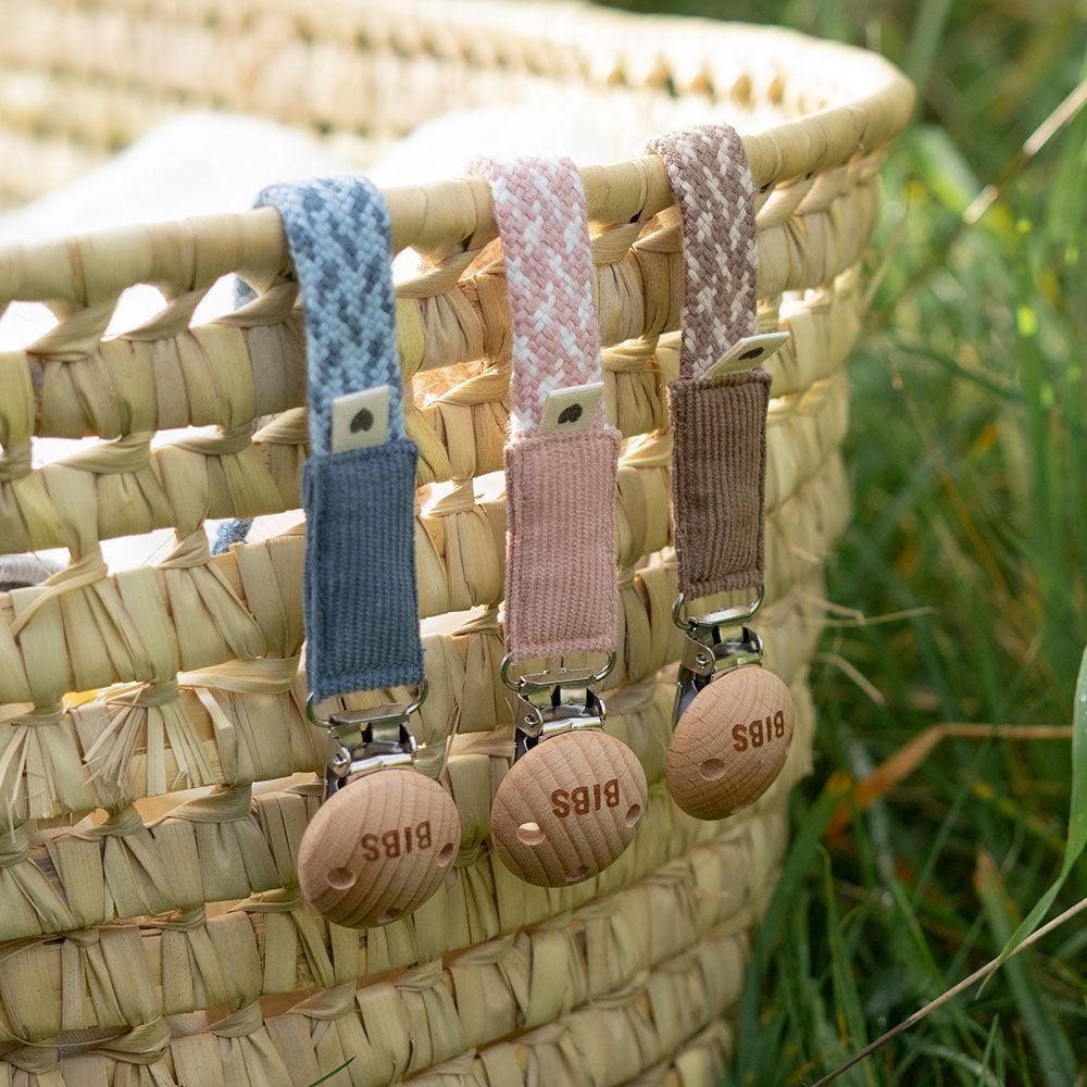 Bibs Pacifier Braided Clip - Blush/Ivory - Image 2