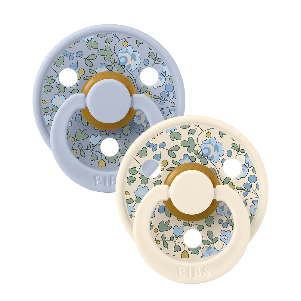 Bibs Pacifier De Lux Liberty Natural Rubber 2 Pk Eloise Baby Blue Mix One Size