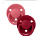 Bibs Pacifier De Lux Silicone 2 Pk Coral/Ruby