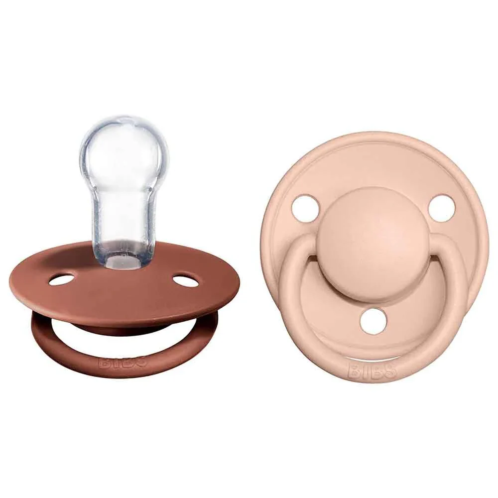 Bibs Pacifier De Lux Silicone Pacifier - 0-3 Years - 2pk - Woodchuck/Blush