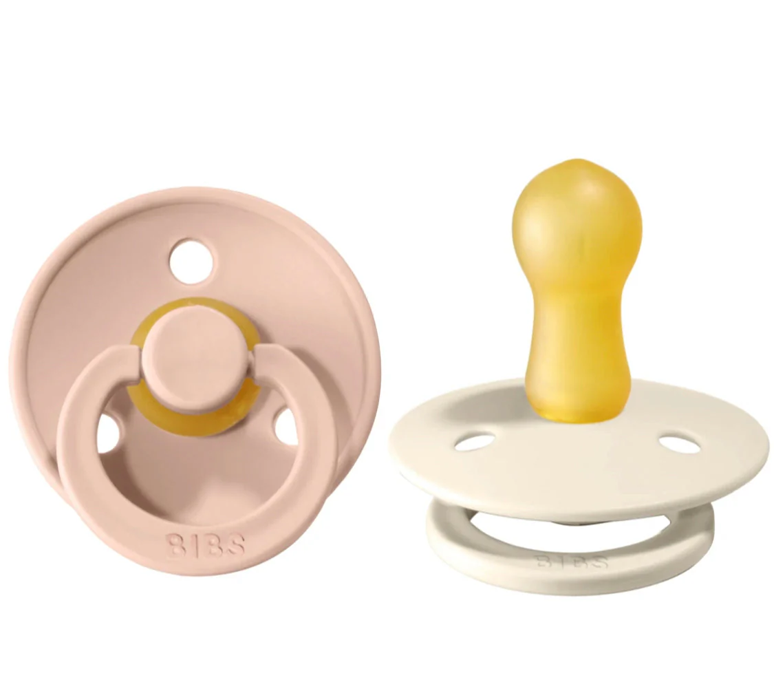 Bibs Pacifier Latex 2 Pk Blush/Ivory Size 1- 0-6m - Image 2