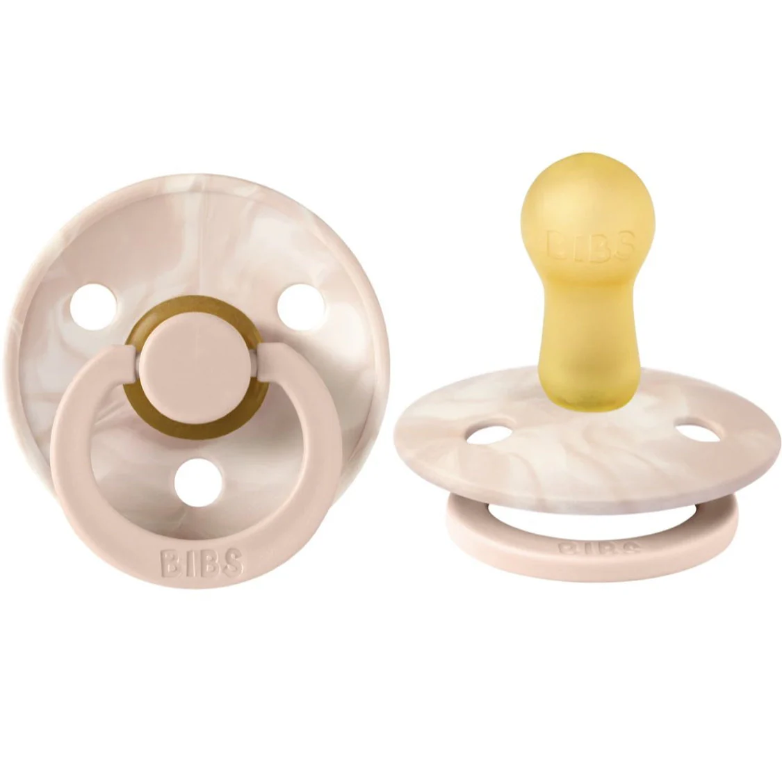 Bibs Pacifier Latex Tie Dye 2 Pk Ivory/Blush Size 1 - 0-6m