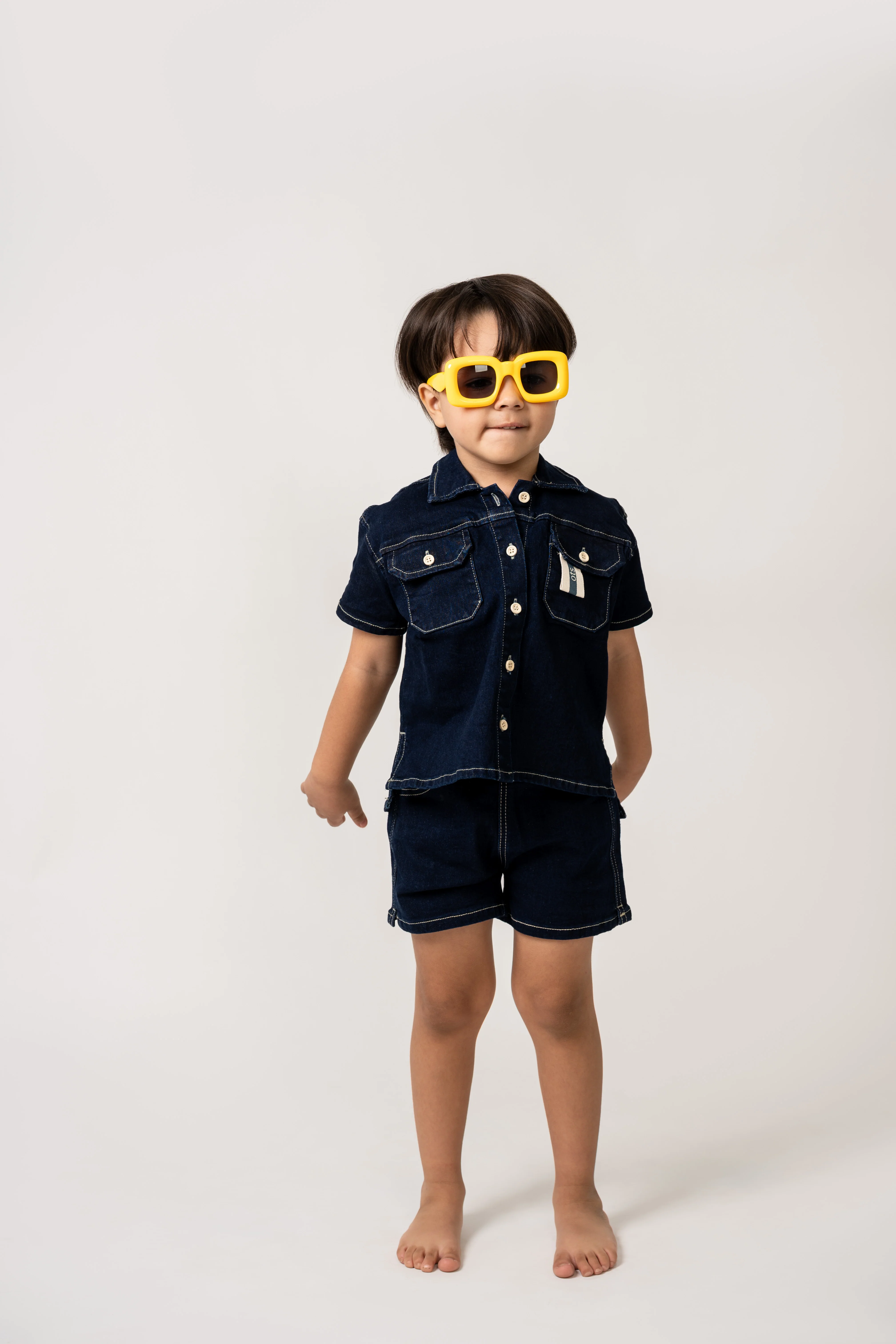Birnham On The Sea Boys Button Down Shirt - Indigo - Image 2