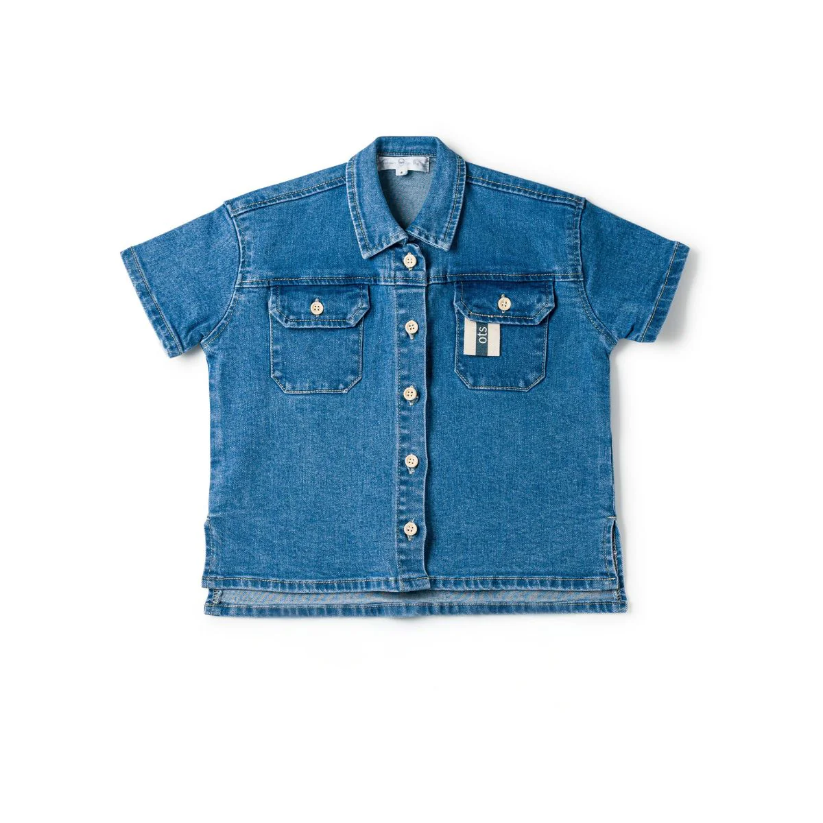 Birnham On The Sea Boys Shirt - Denim