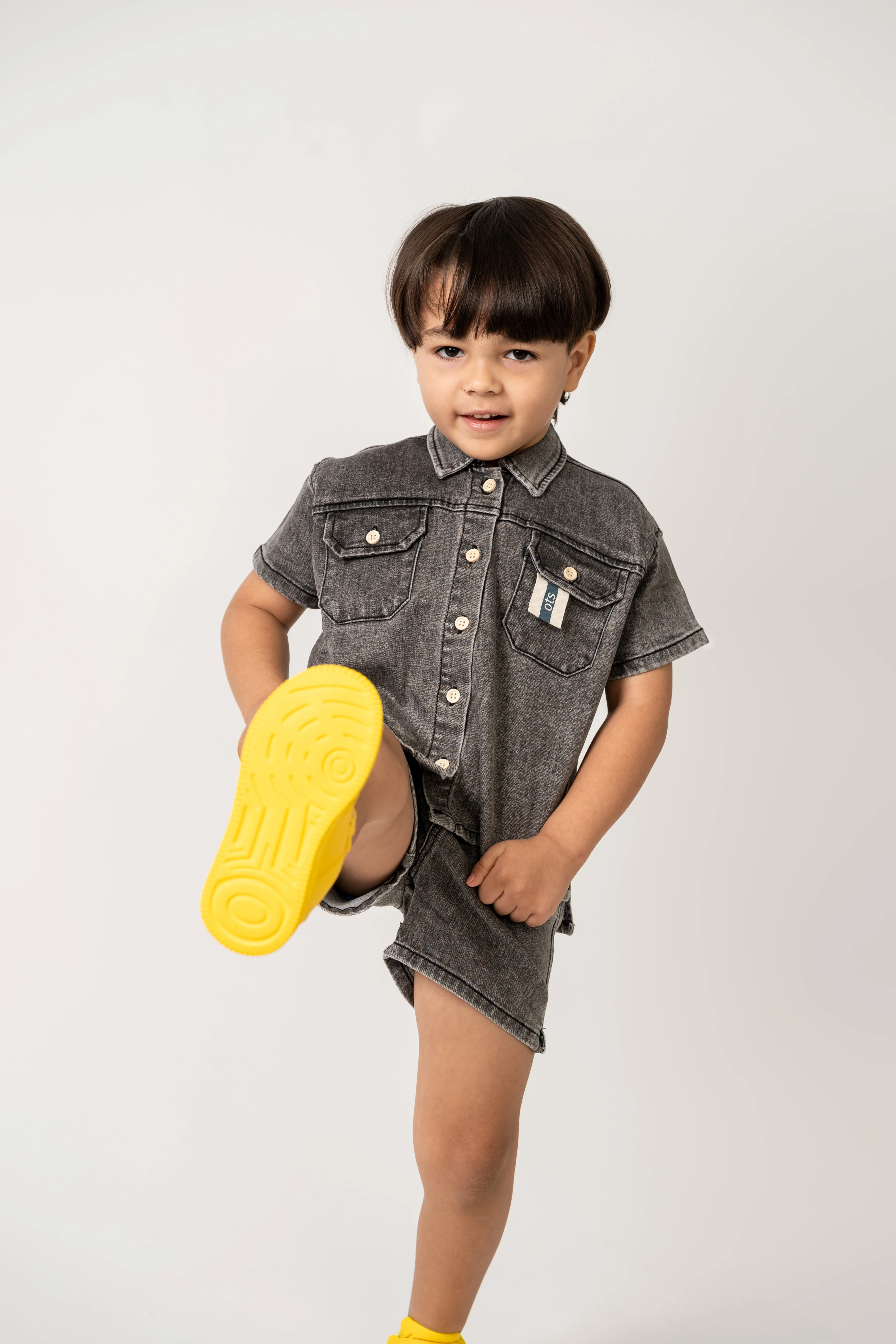 Birnham On The Sea Boys Shorts - Black Wash - Image 2